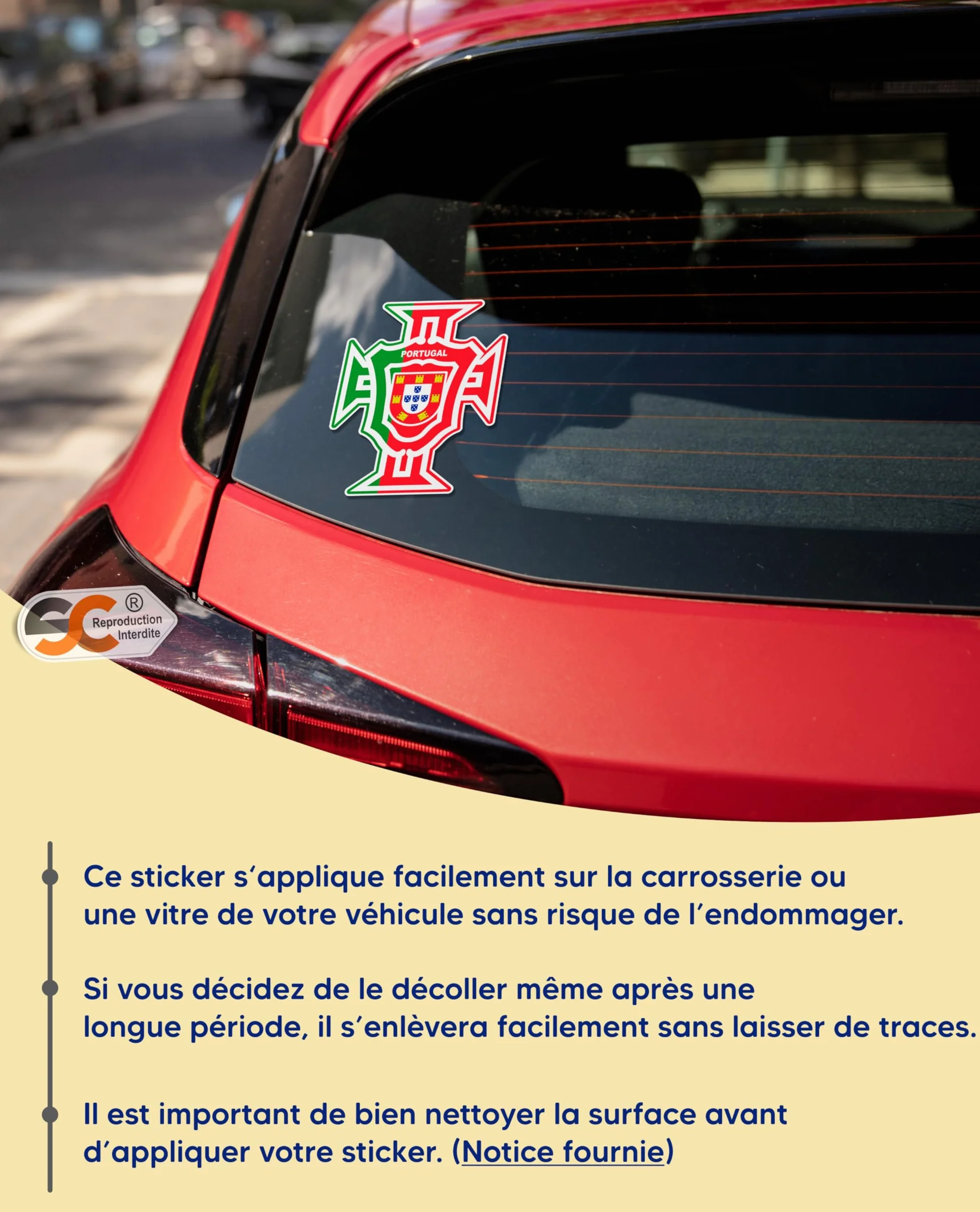 SC Portugal Autocollant Blason Drapeau Football