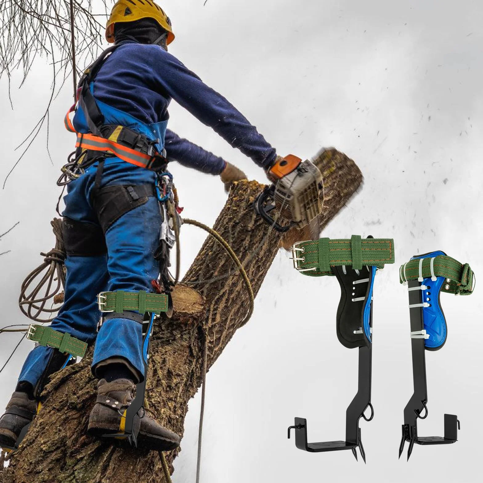 Kit d'équipement d'escalade pour arbres, crampons forestiers, pointes avec bande de sécurité