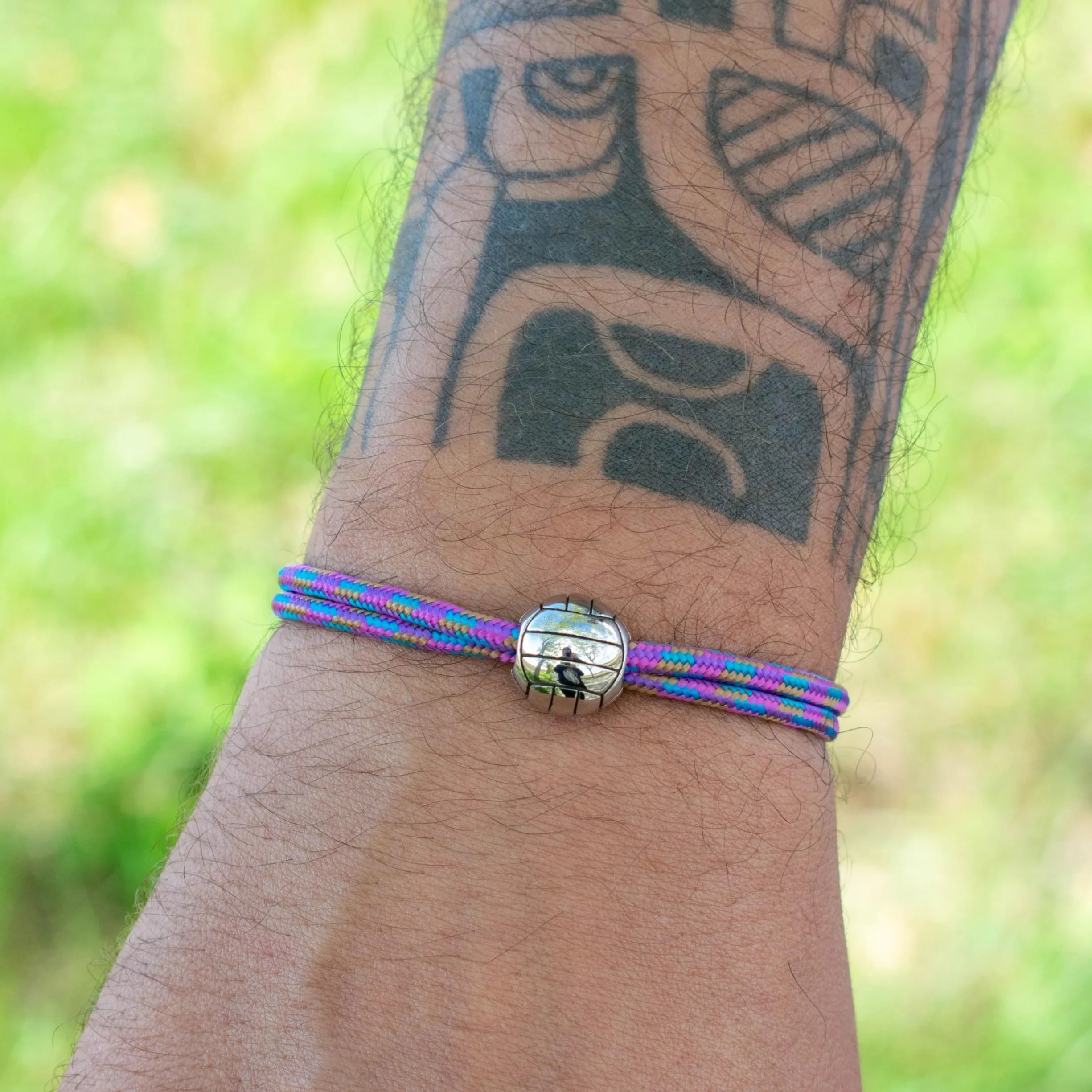 Bracelet Volleyball réglable acier inoxydable cadeau homme femme adolescent