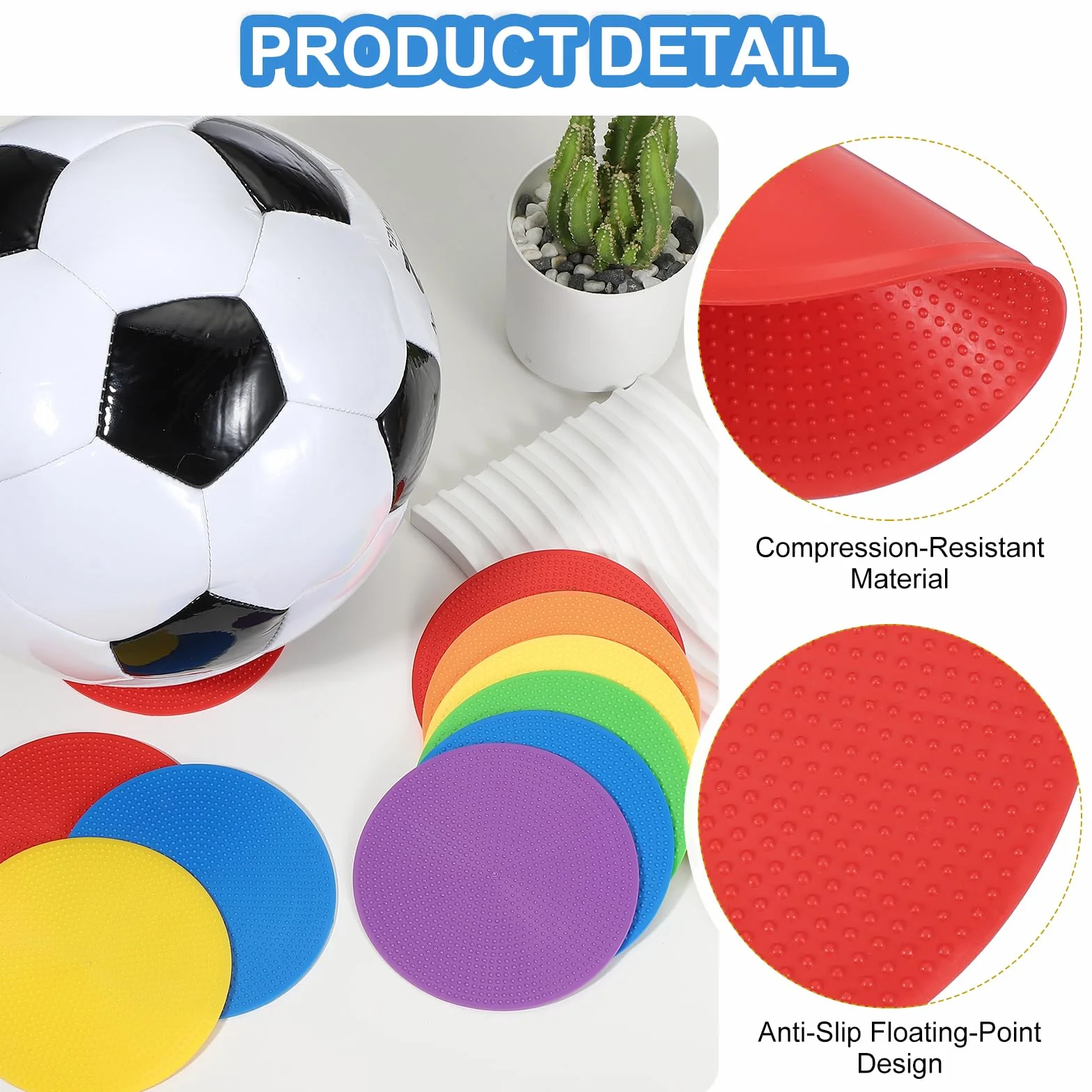PATIKIL Marqueurs de Repérage 4 Pouces, 12 Pièces Points de Sol Antidérapants Cônes Plats Poly Dots pour Entraînement de Vitesse, Rouge