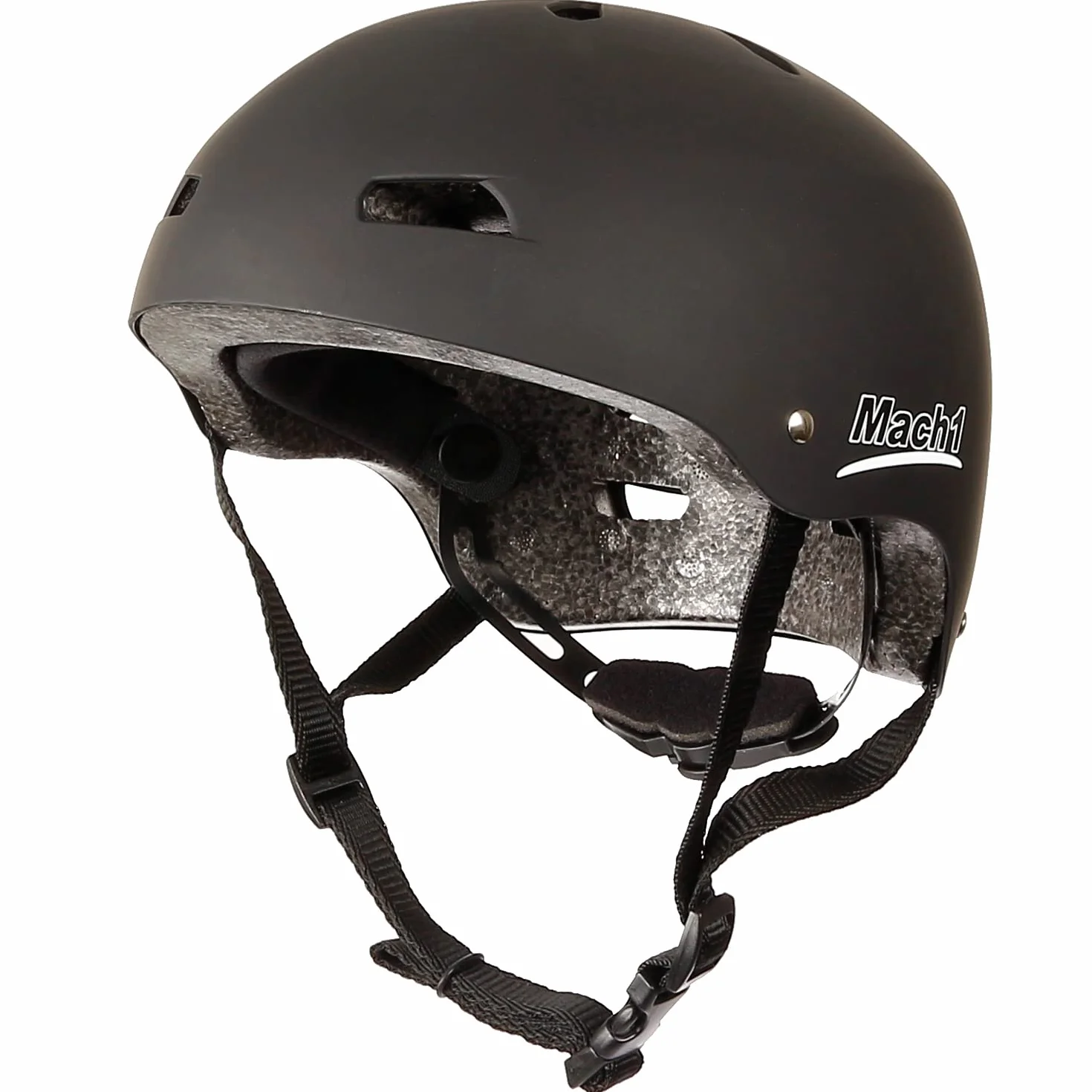 Mach1 Casque de skate noir mat – Casque pour skateboard, BMX, longboard, patins à roulettes, vélo