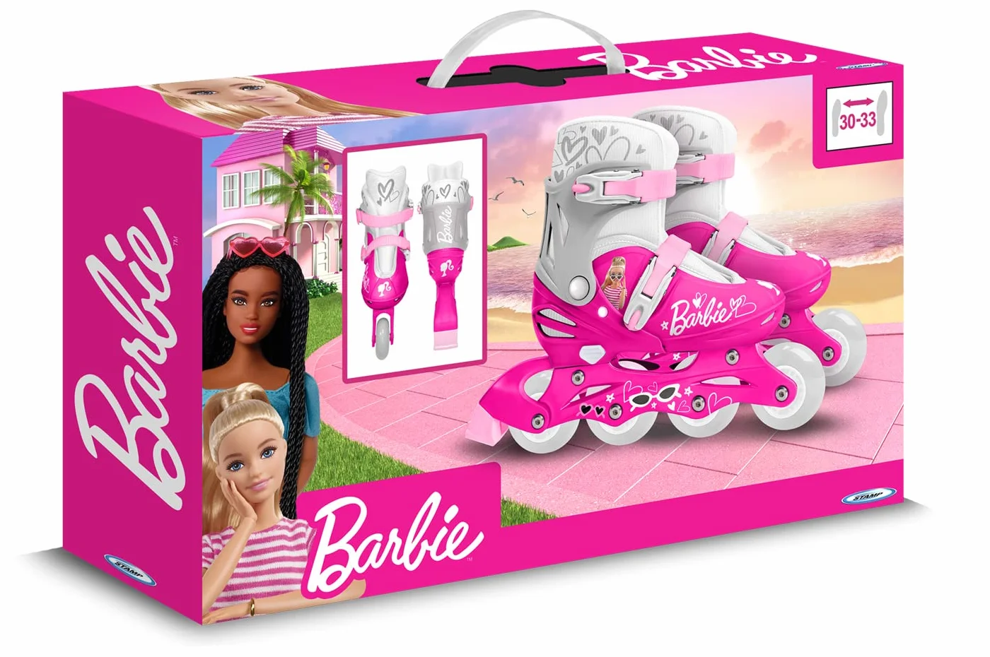Patins en Ligne Ajustables Barbie Taille 30-33 Rose