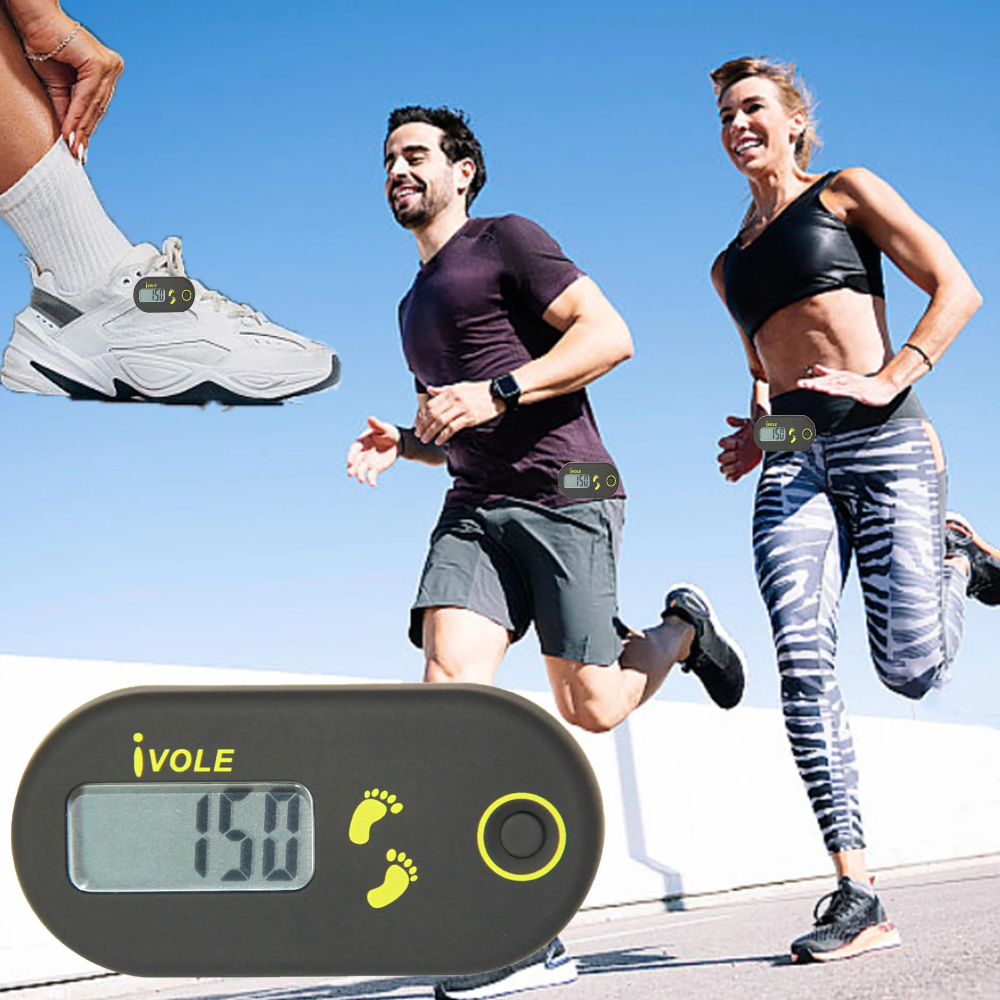 Mini Podomètre Compteur de Pas 3D Affichage Précis