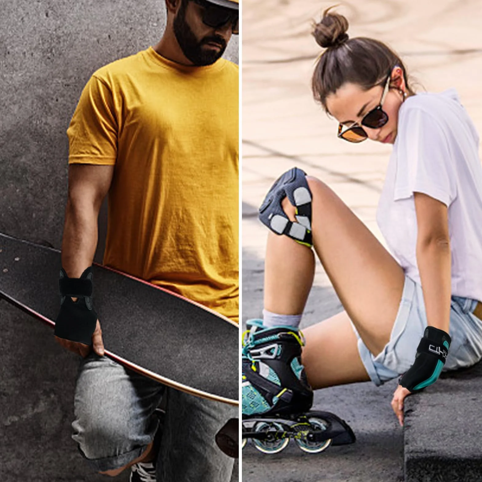 Protège-Poignets de Sport pour Snowboard, Ski, Skateboard, Roller (1 Paire)