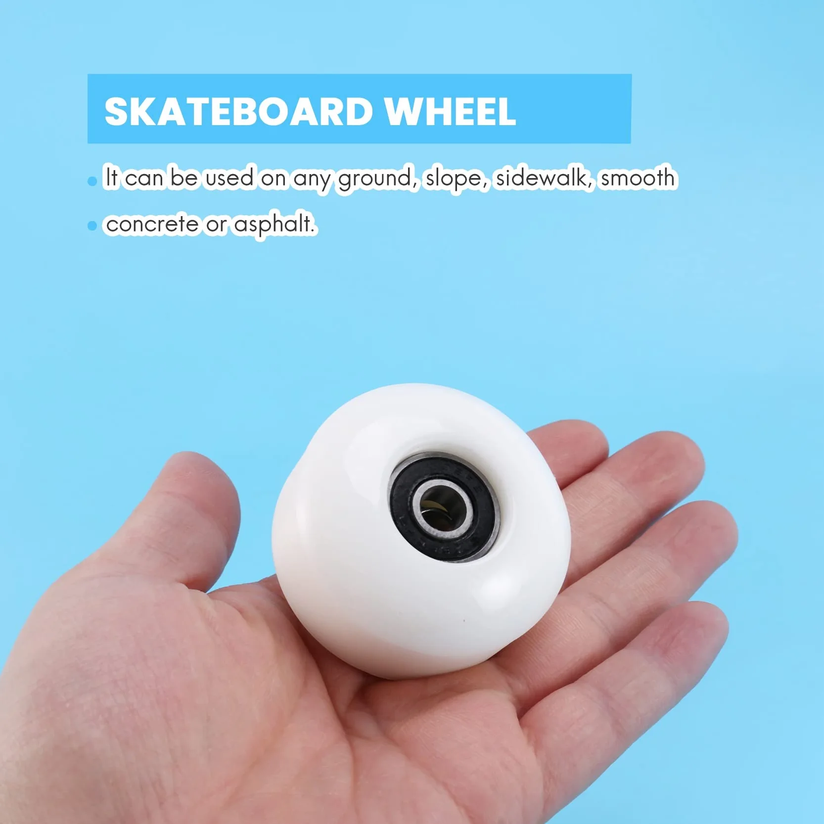 Roues de Planche à roulettes 52x30mm PU Street Cruiser Longboard Roulements Ensemble de 4 Blanc