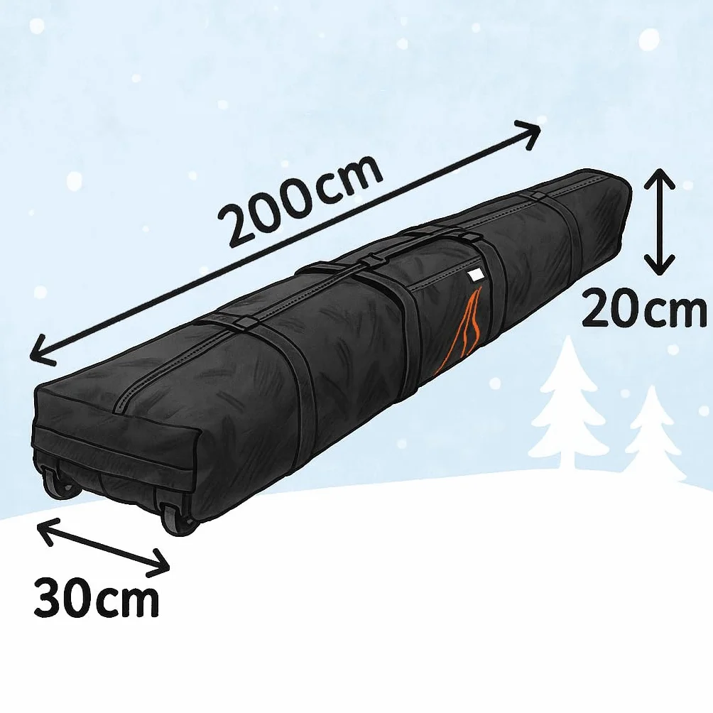 Snowsport Double sac de ski avec roulettes pour 2 paires de skis voyage avion