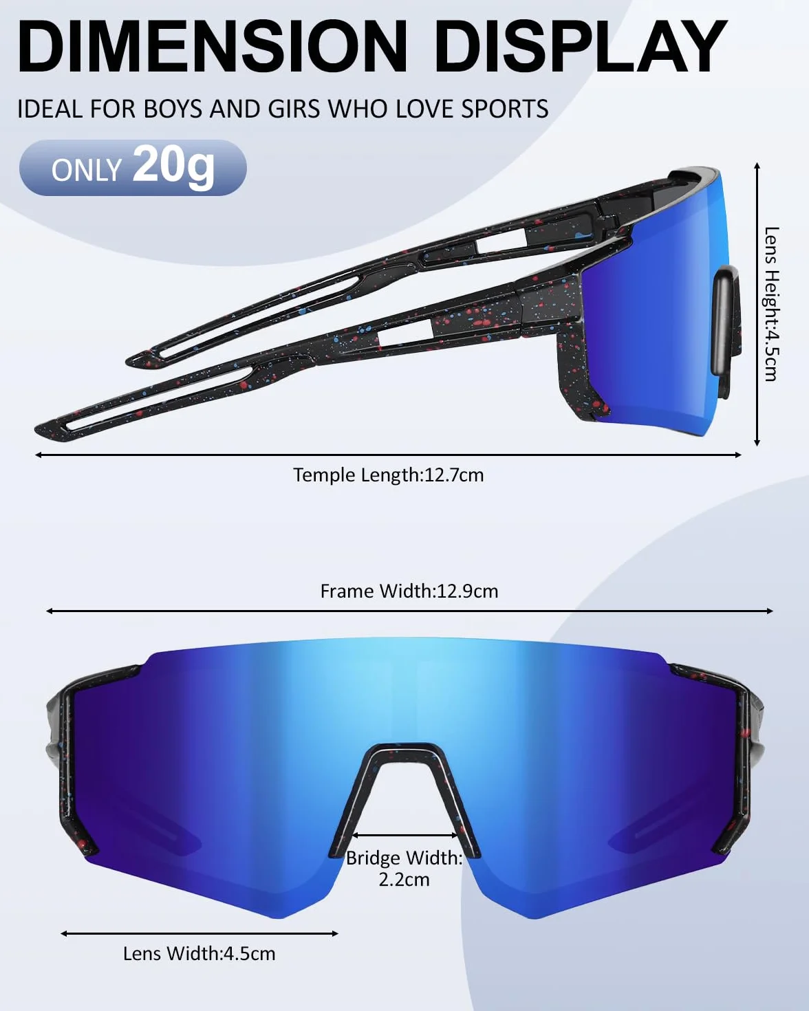 Lunettes de Cyclisme Enfant UV900 Polarisées 5 Pièces