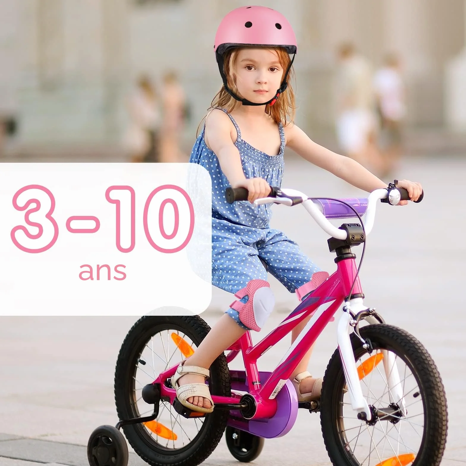 WayEee Protection Roller Enfant Casque Genouillères Ensemble de Protections Roller Skateboard Vélo Trottinette 3-10 ans