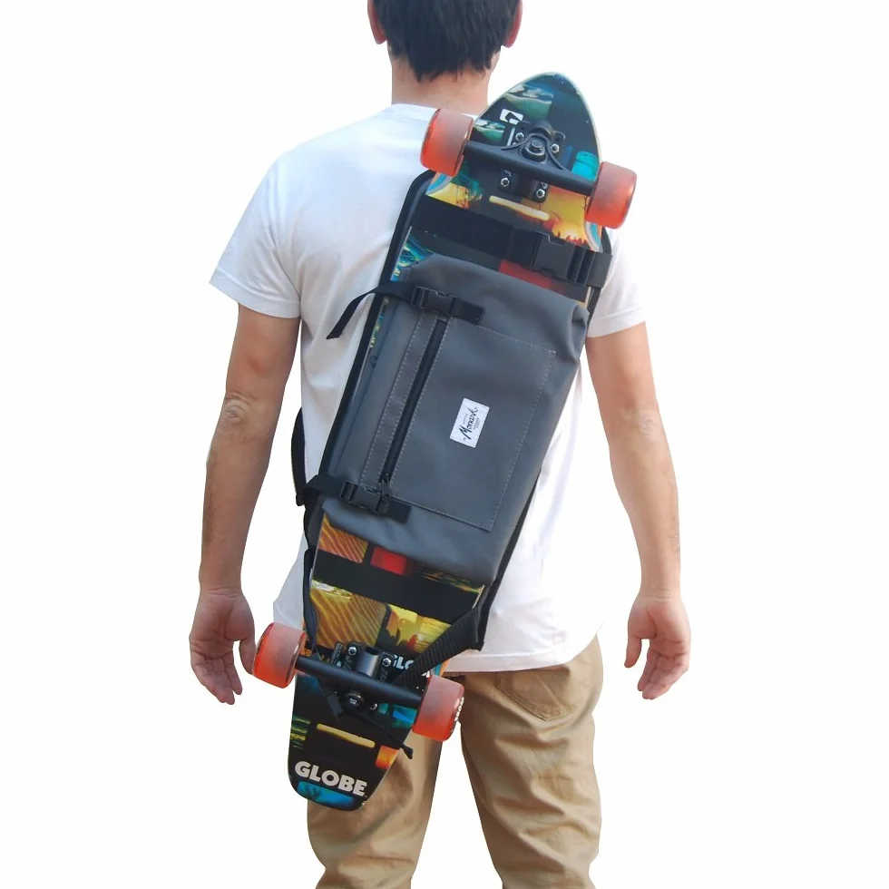 Sac à dos pour Longboard Skateboard Gris