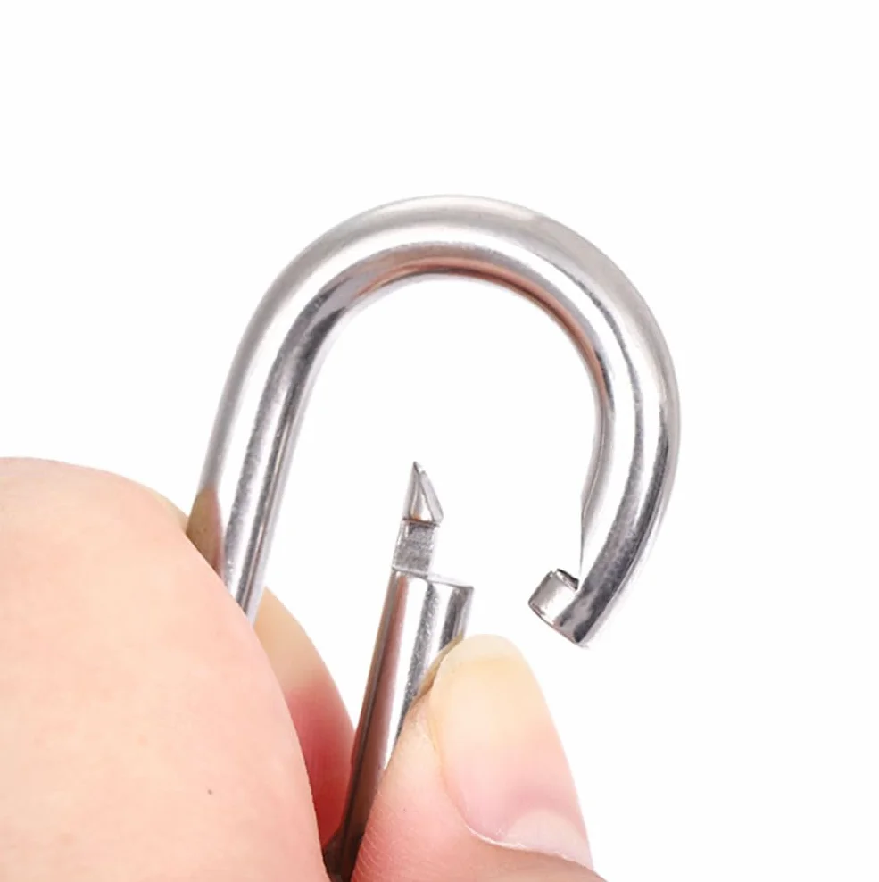 Mousquetons en Acier Inoxydable 304 M5 50 x 5 mm pour Porte-clés Camping Pêche Randonnée