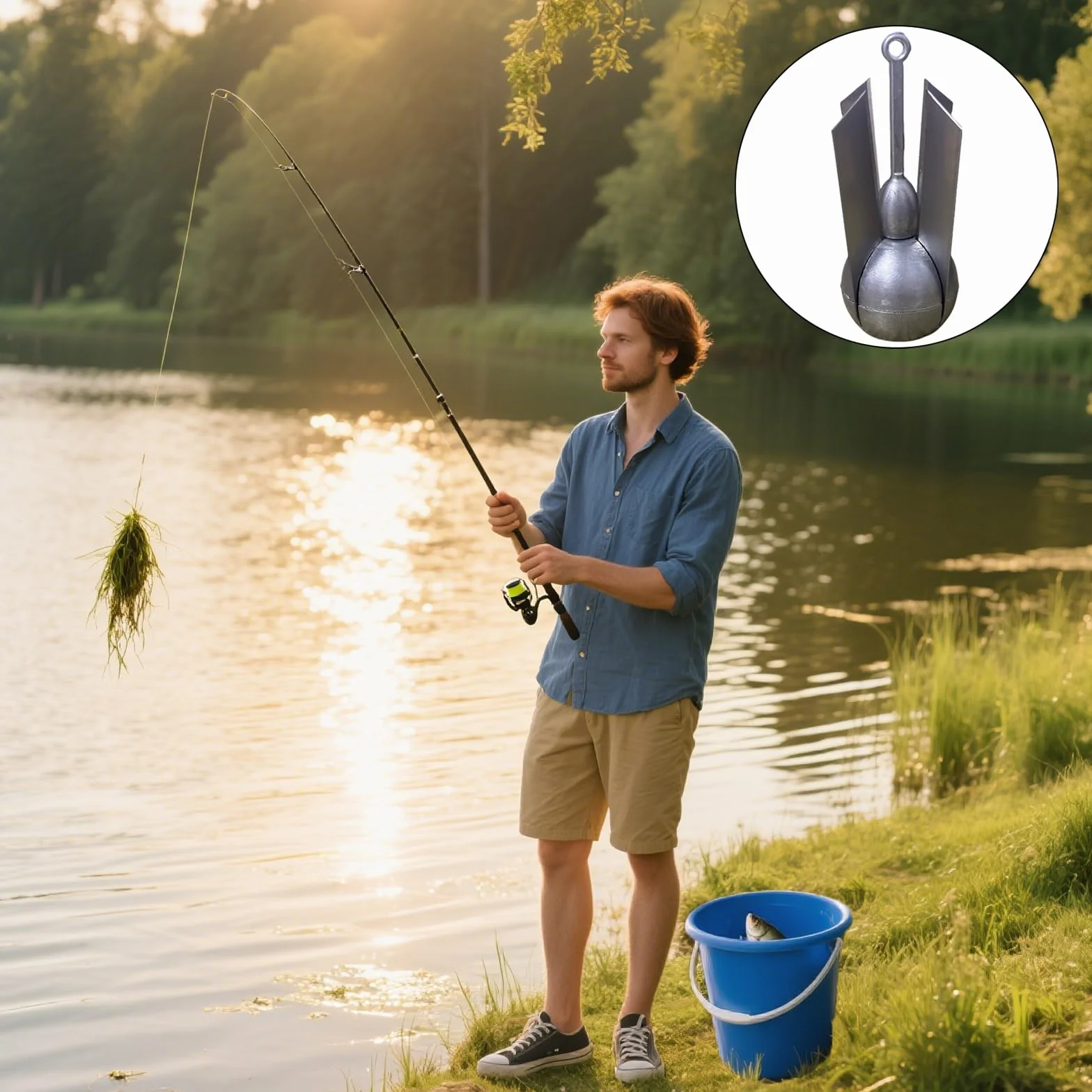 Couteau à Herbe d'Eau de Pêche, Outil de Désherbage Pliable en Acier Inoxydable Antirouille