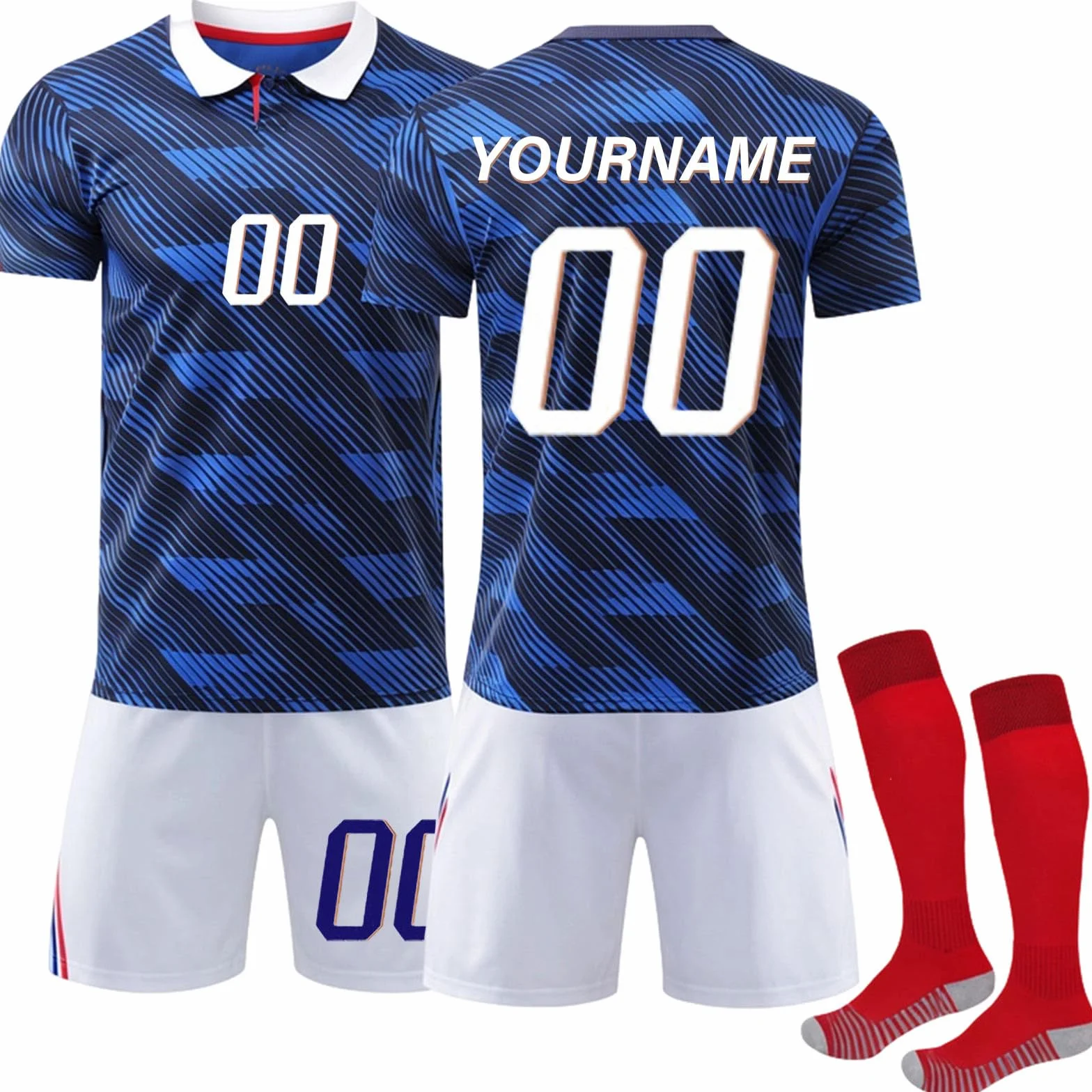 Maillot de Foot Personnalisé Adulte Enfant 3 Pièces T-Shirt Short Chaussette Domicile Extérieur 2026