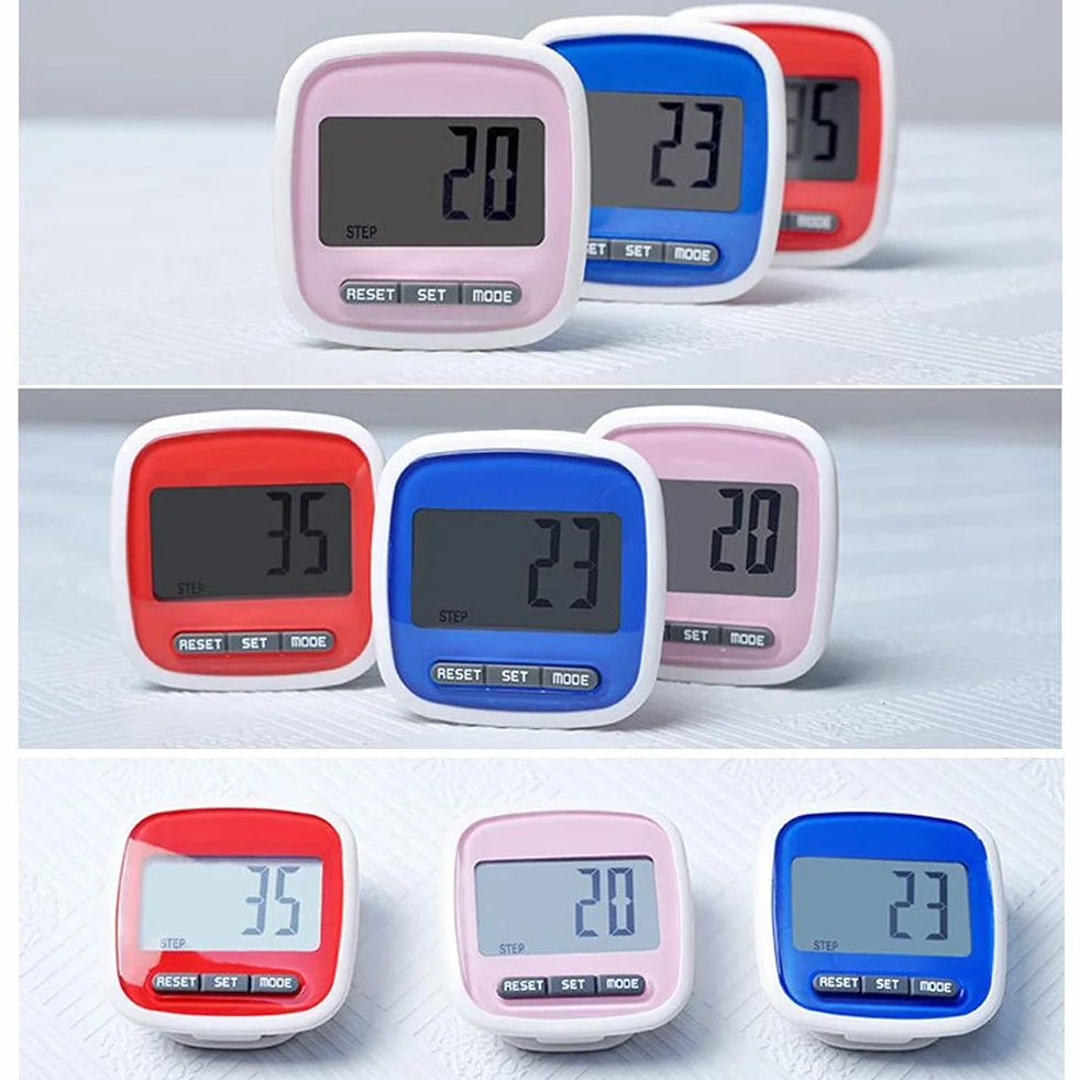 Podomètre de Marche Compteur de Pas Capteur 3D Distance Calorique Réglage du Poids Course à Pied Fitness Randonnée