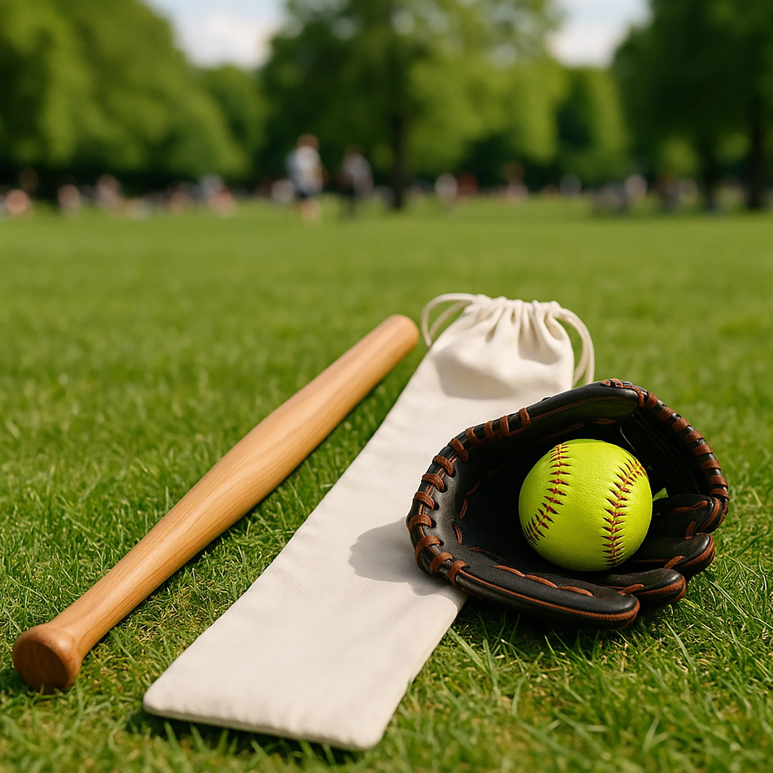 Relaxdays Batte de Baseball en Bois 34" Sac en Jute