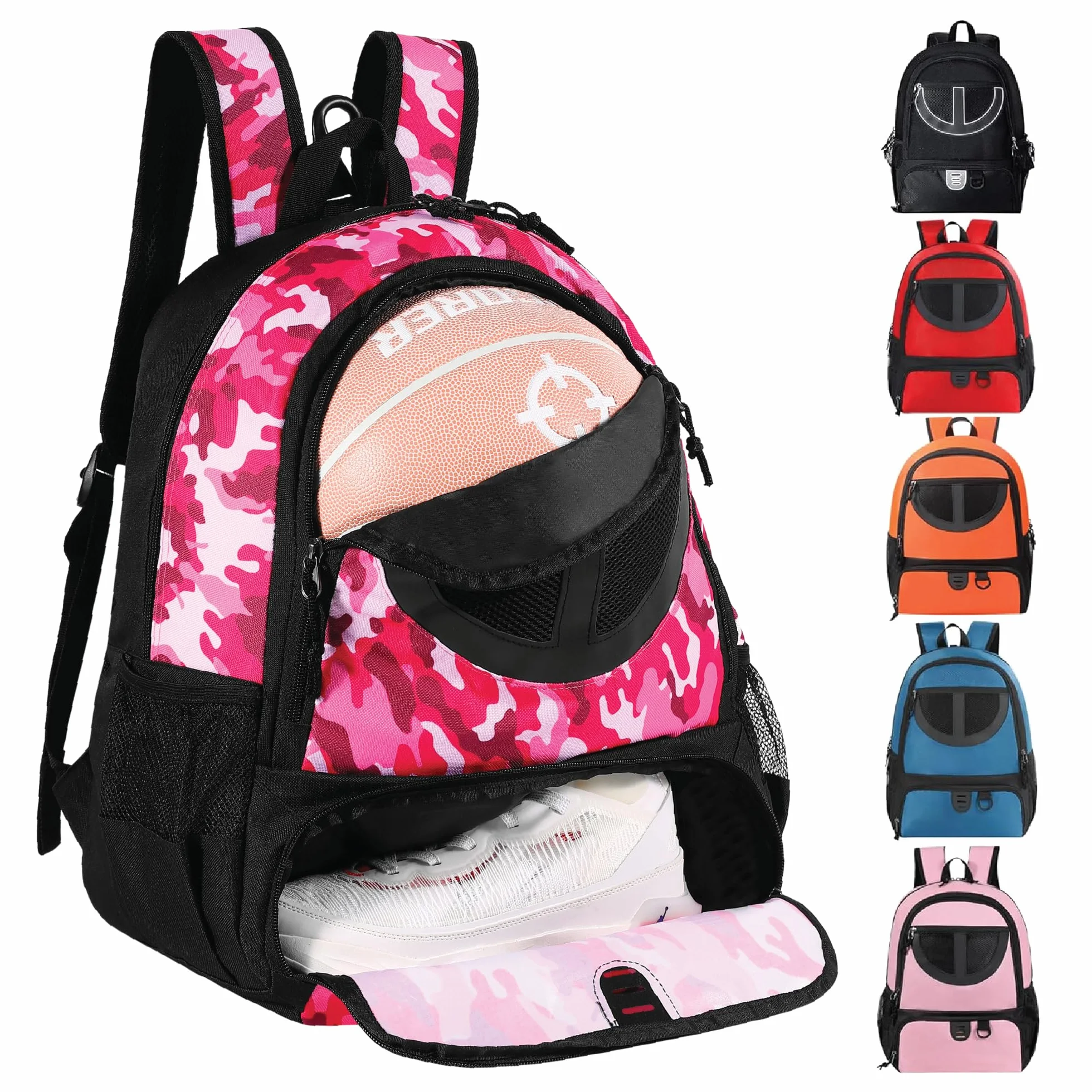 Sac à Dos de Basket-Ball 30 L avec Compartiment pour Ballon et Chaussures, Léger et Respirant