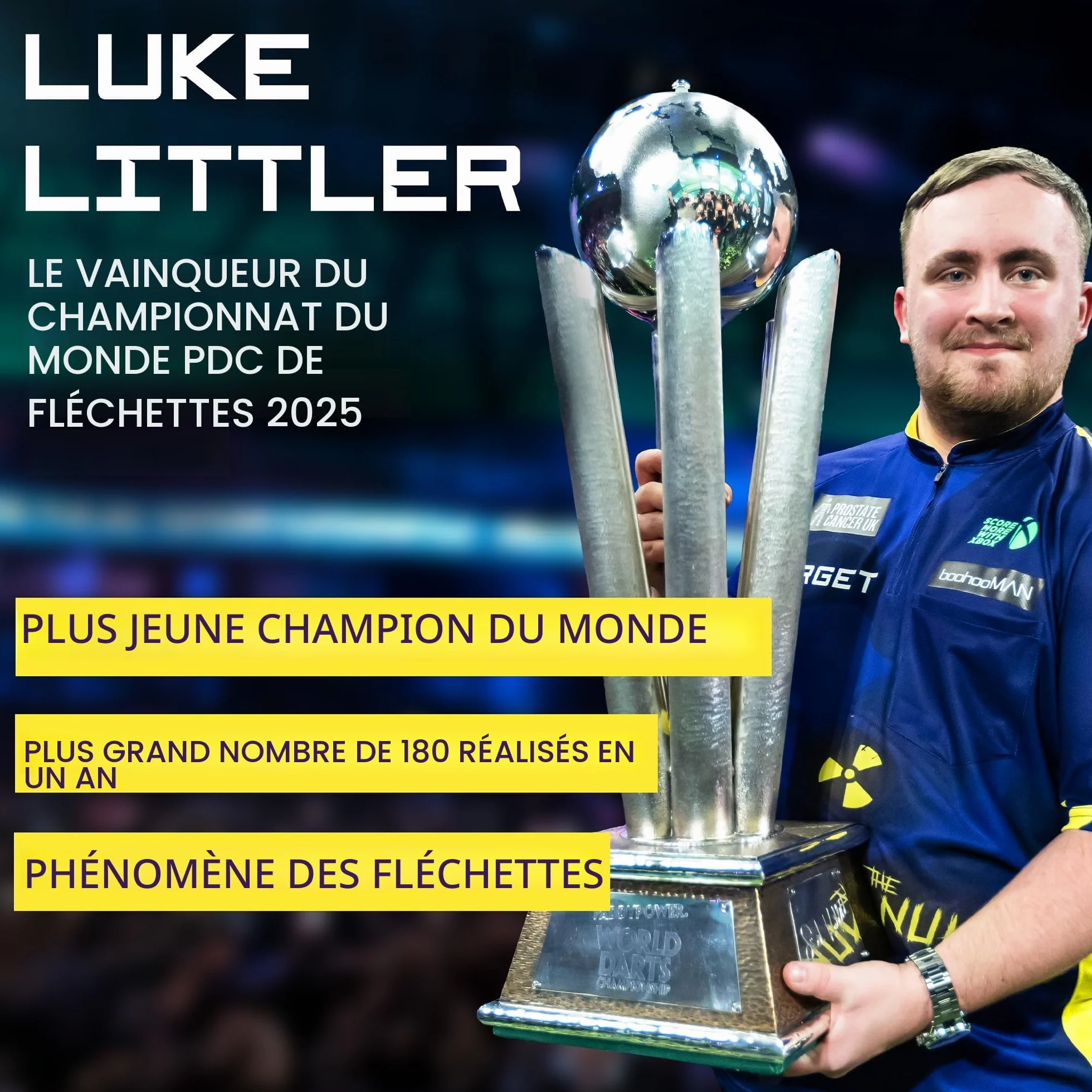 Target Darts Luke Littler The Nuke Tapis de fléchettes antidérapant avec Pointe Souple et Acier