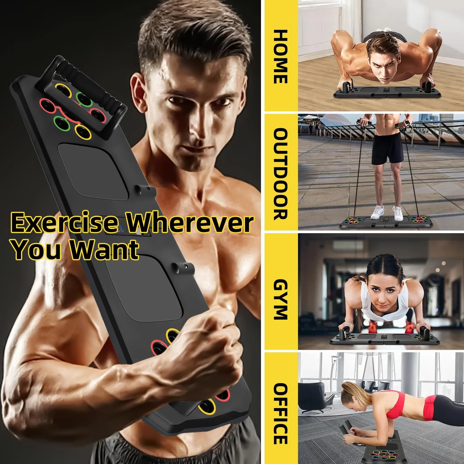 Planche de pompes 24 en 1 pliable multifonction équipement de fitness maison