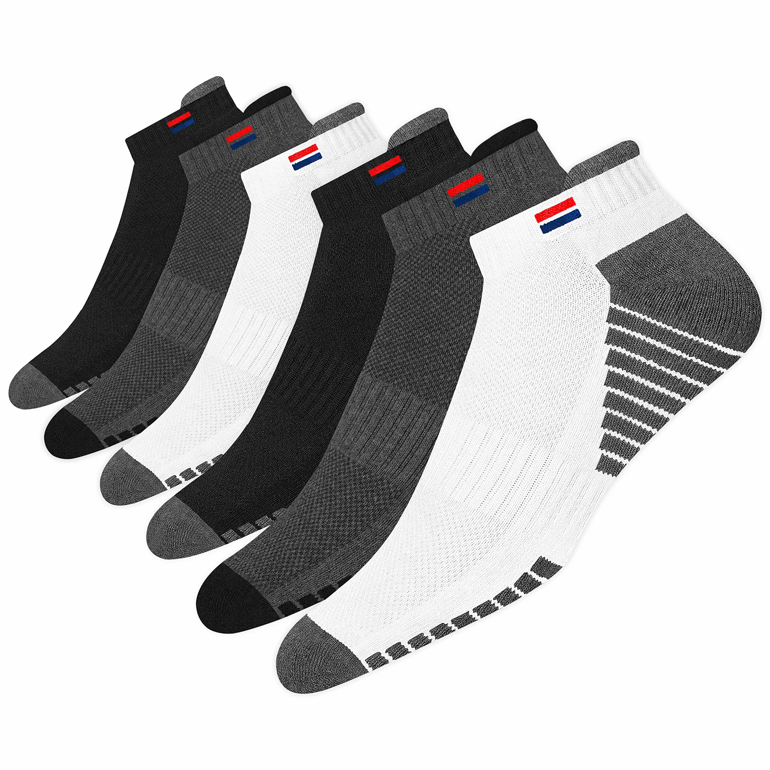 NAVYSPORT Chaussettes de Sport Basses Homme Coton Lot de 6 Paires Courtes