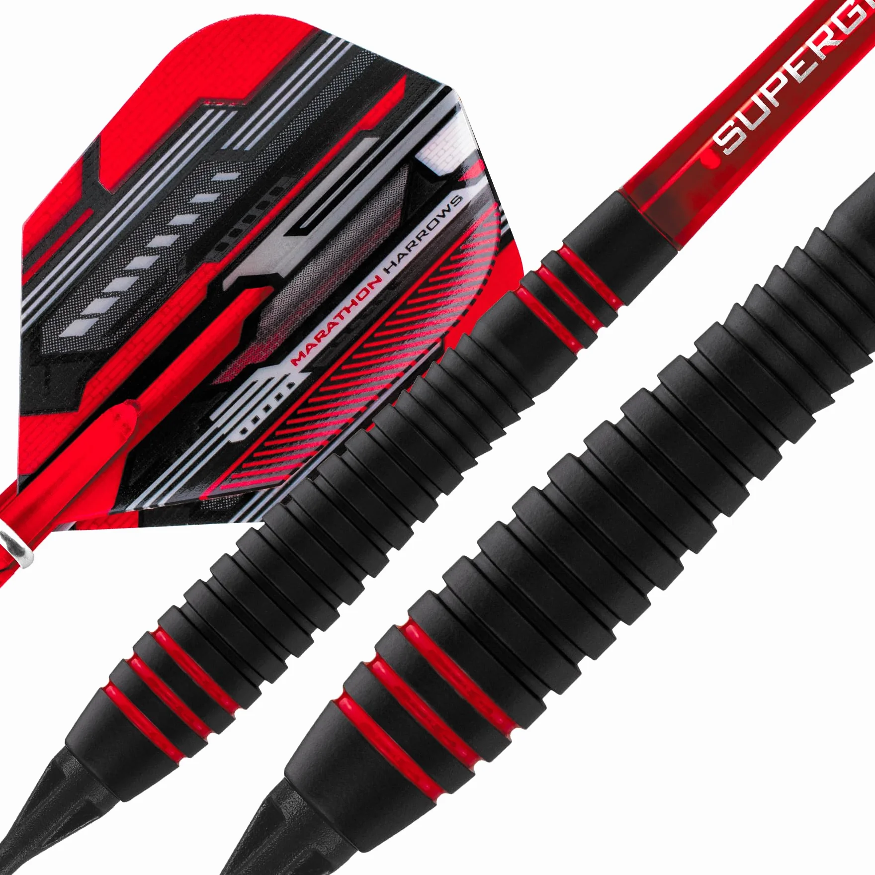 Harrows Ace Rubber Brass Soft Tip Darts Set 16g 18g - Tiges Supergrip, Volants Micron Marathon, Étui Voyage