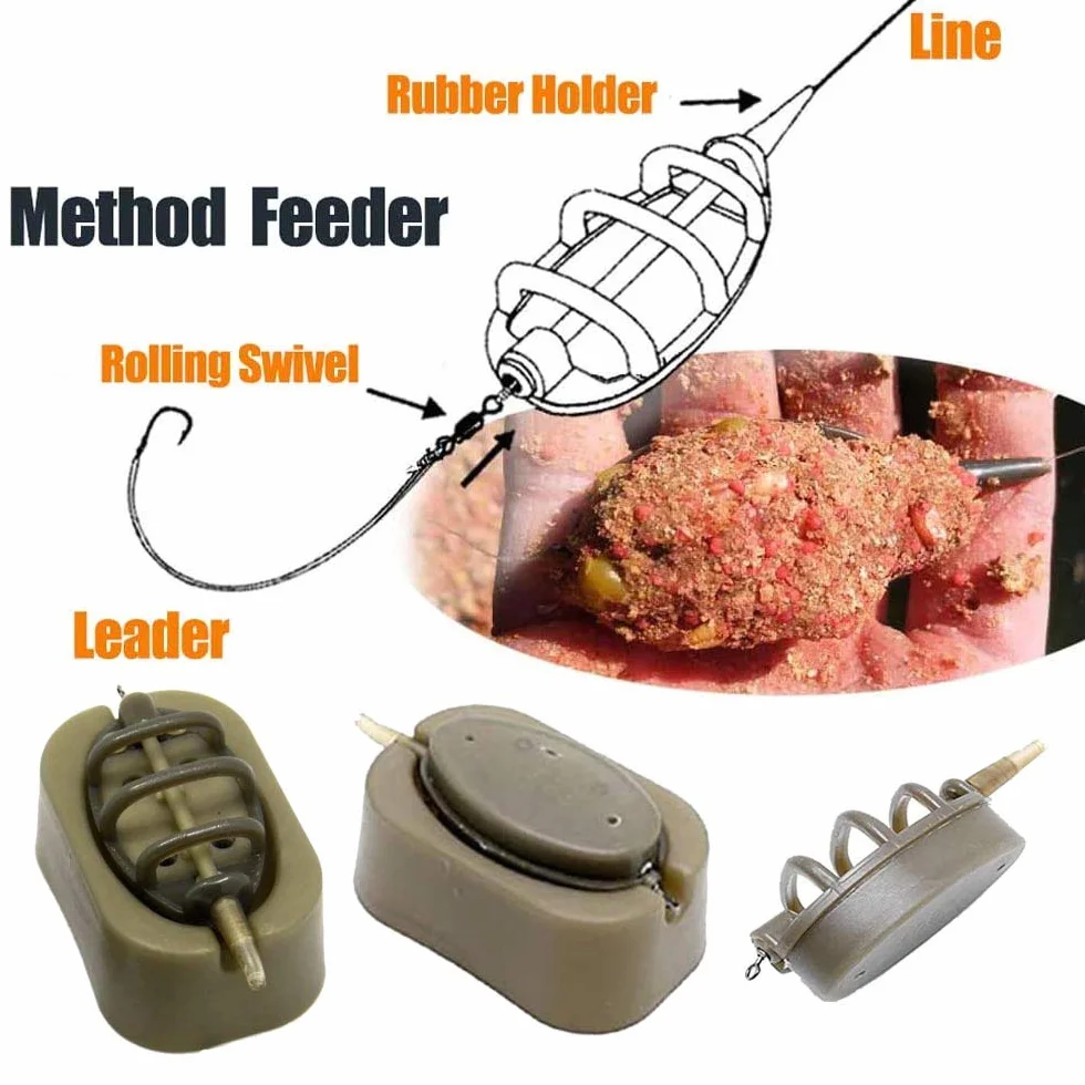 Feeder Mangeoires Plastique Pêche Carpe 15g 20g 25g 30g 35g 40g 50g 60g