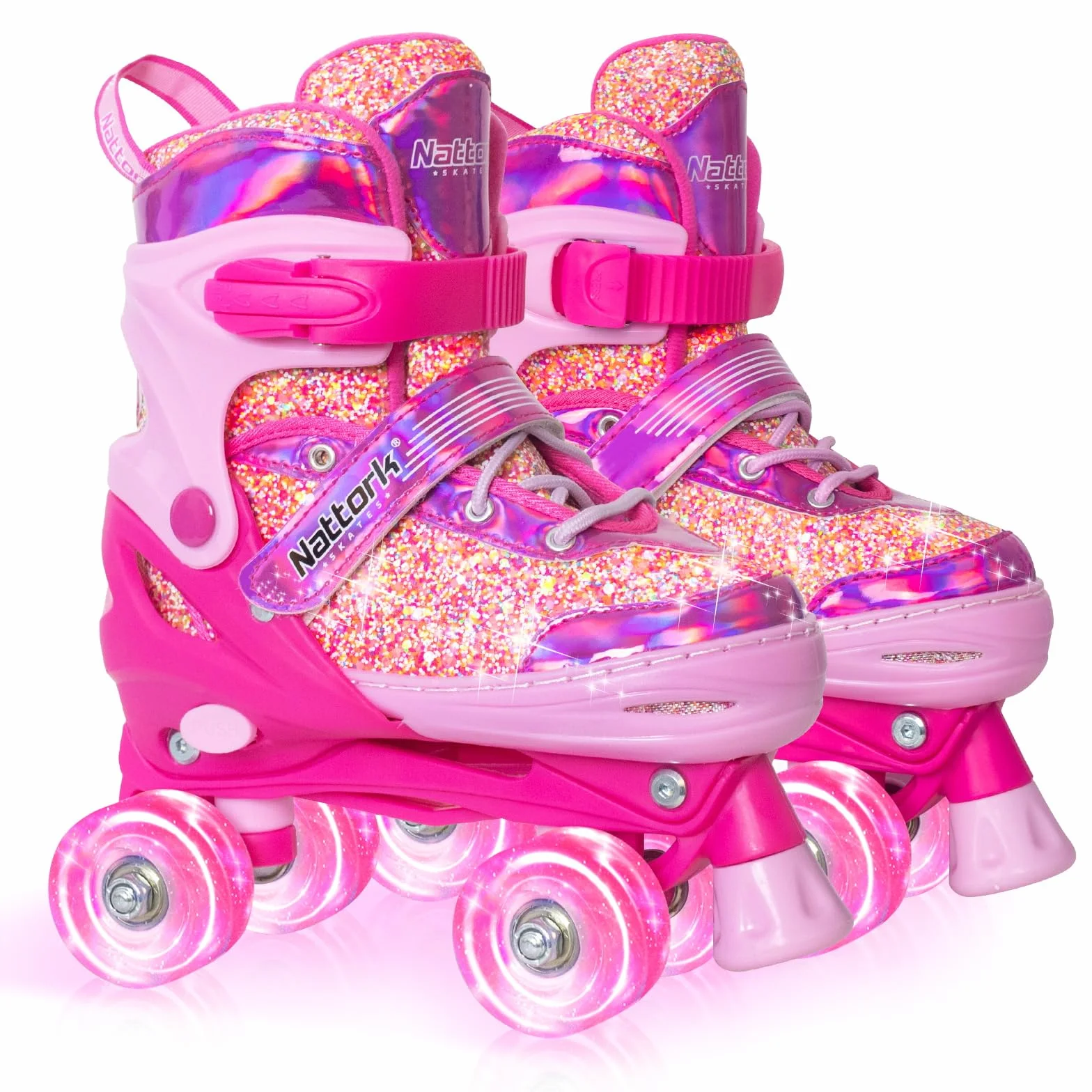 Patins à roulettes réglables 4 tailles filles garçons débutants intérieur extérieur
