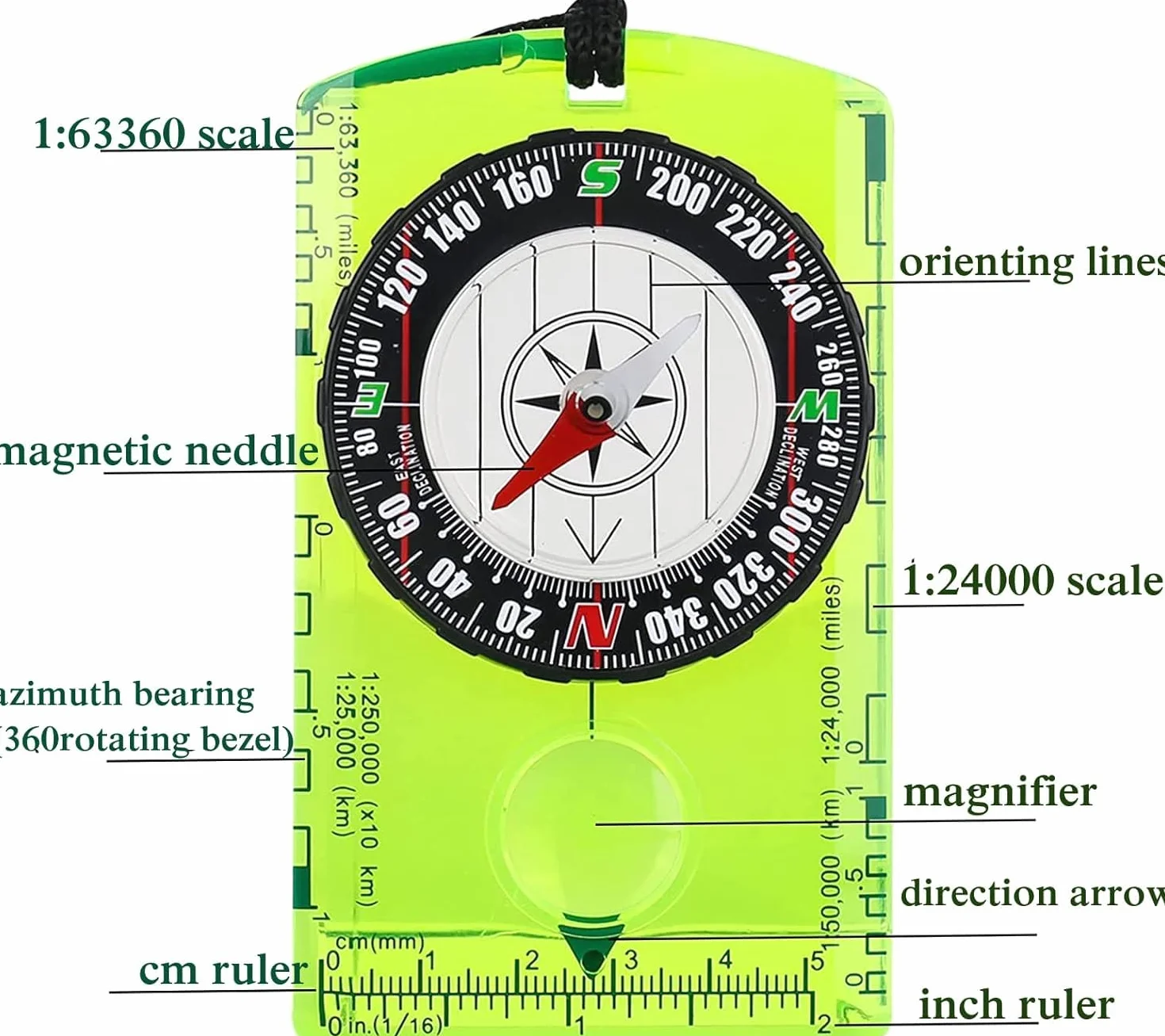 Boussole de Navigation et Randonnée 11 en 1 - Scout, Orientation, Lumineuse pour Camping