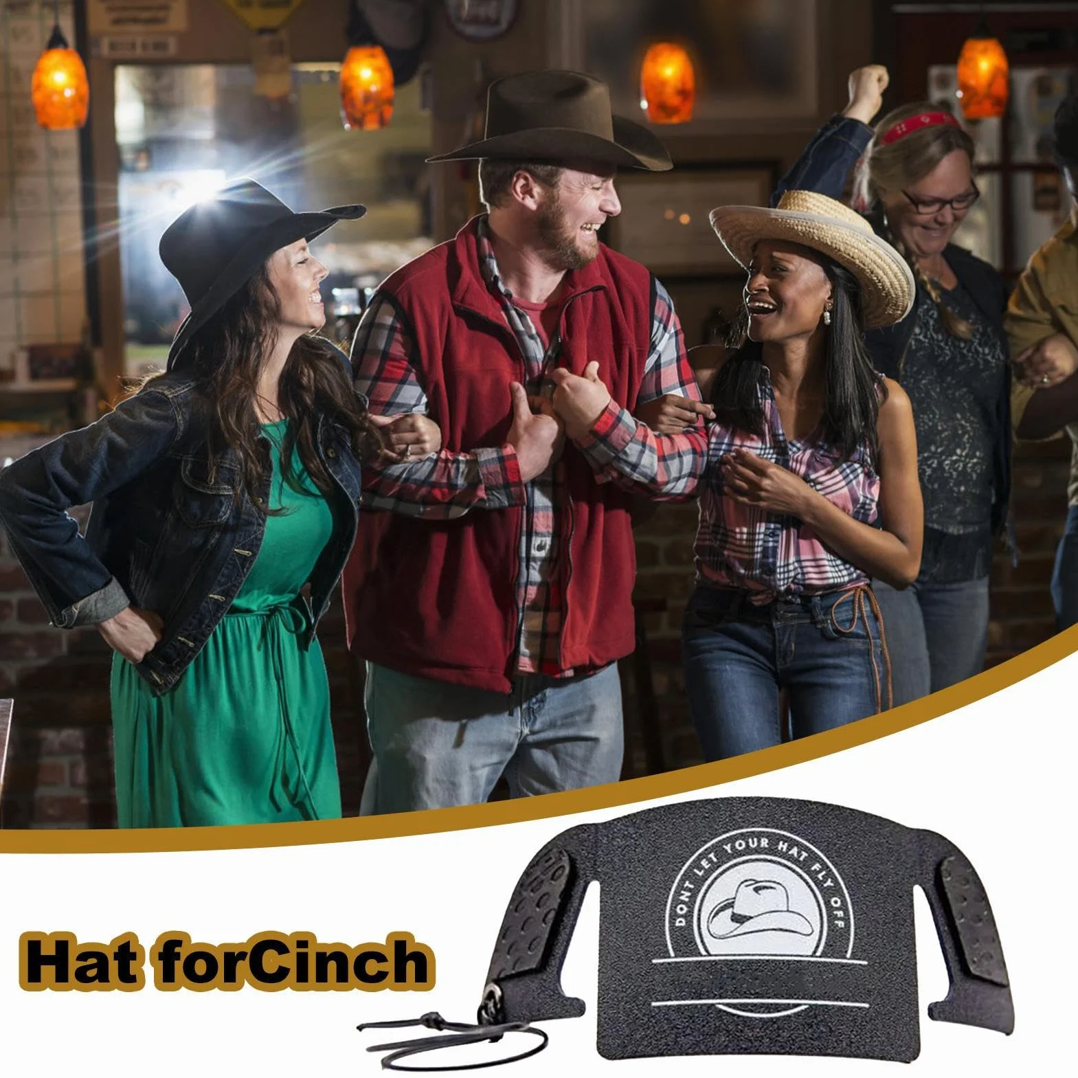 Cïnçh Chapeau Casquette de Cowboy Premium, Ajustement Sécurisé, 18 x 7,5 cm, Accessoire de plein air