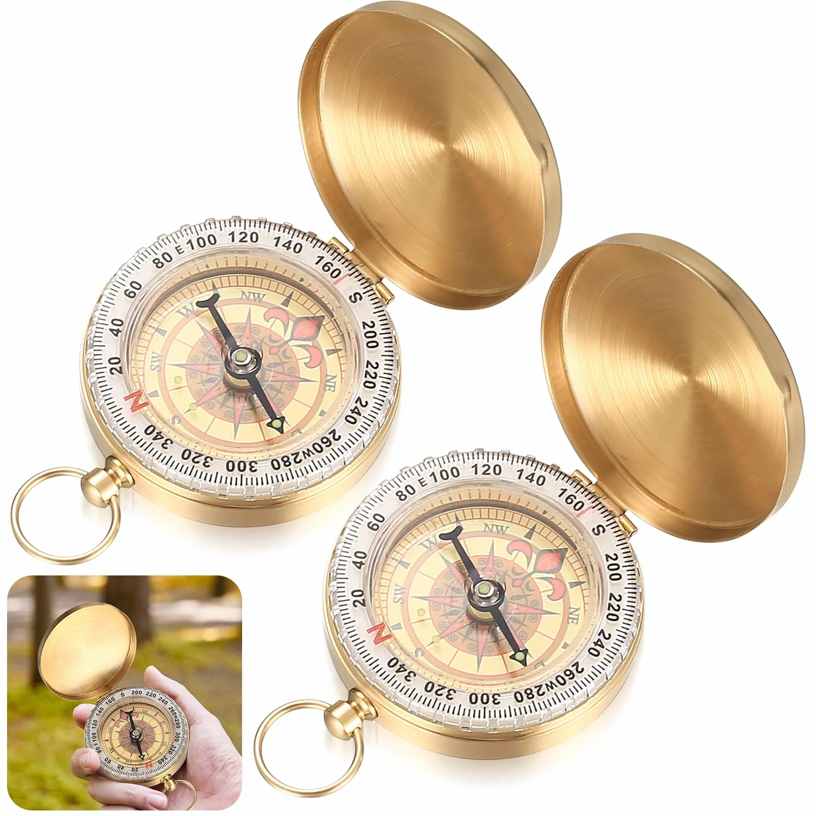 Boussole Randonnée étanche Portable Lumineuses pour Camping Navigation Extérieure