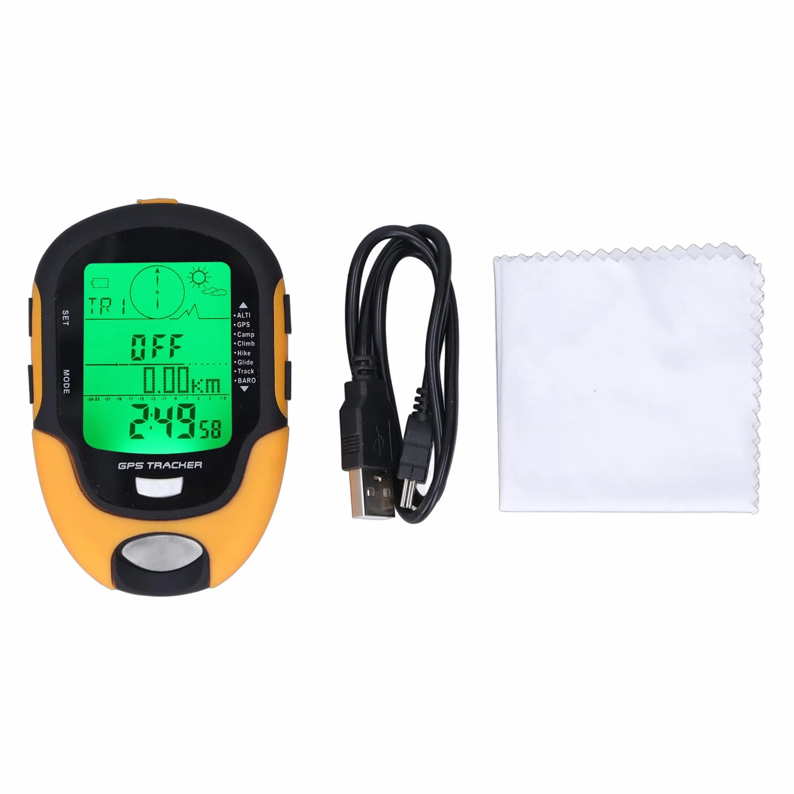 Baromètre GPS Altimètre Boussole Multifonctionnel Étanche IPX4 Thermomètre Météo Testeur de Pression Barométrique LED