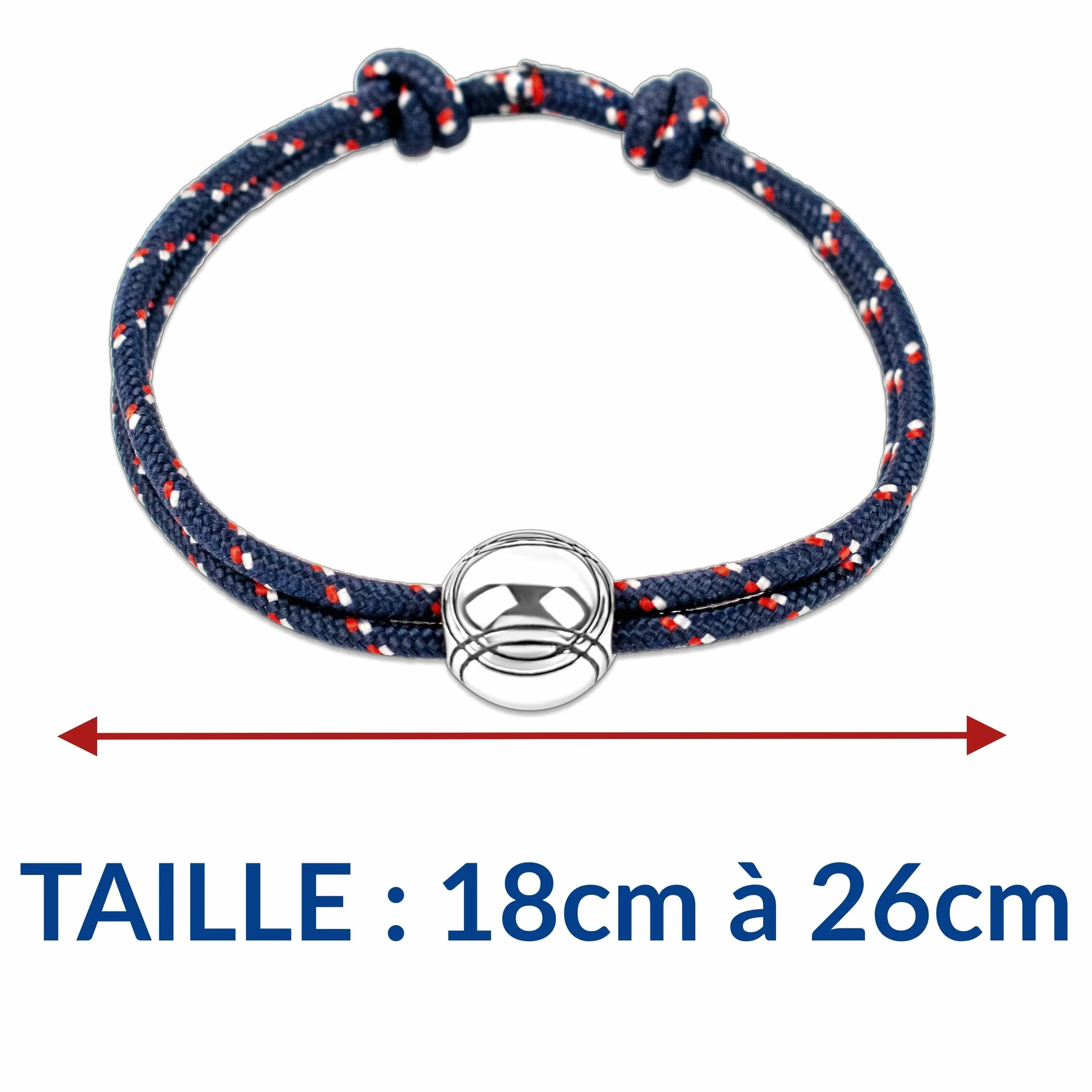 Bracelet pétanque acier inoxydable réglable homme femme - Cadeau Noël anniversaire fête des pères