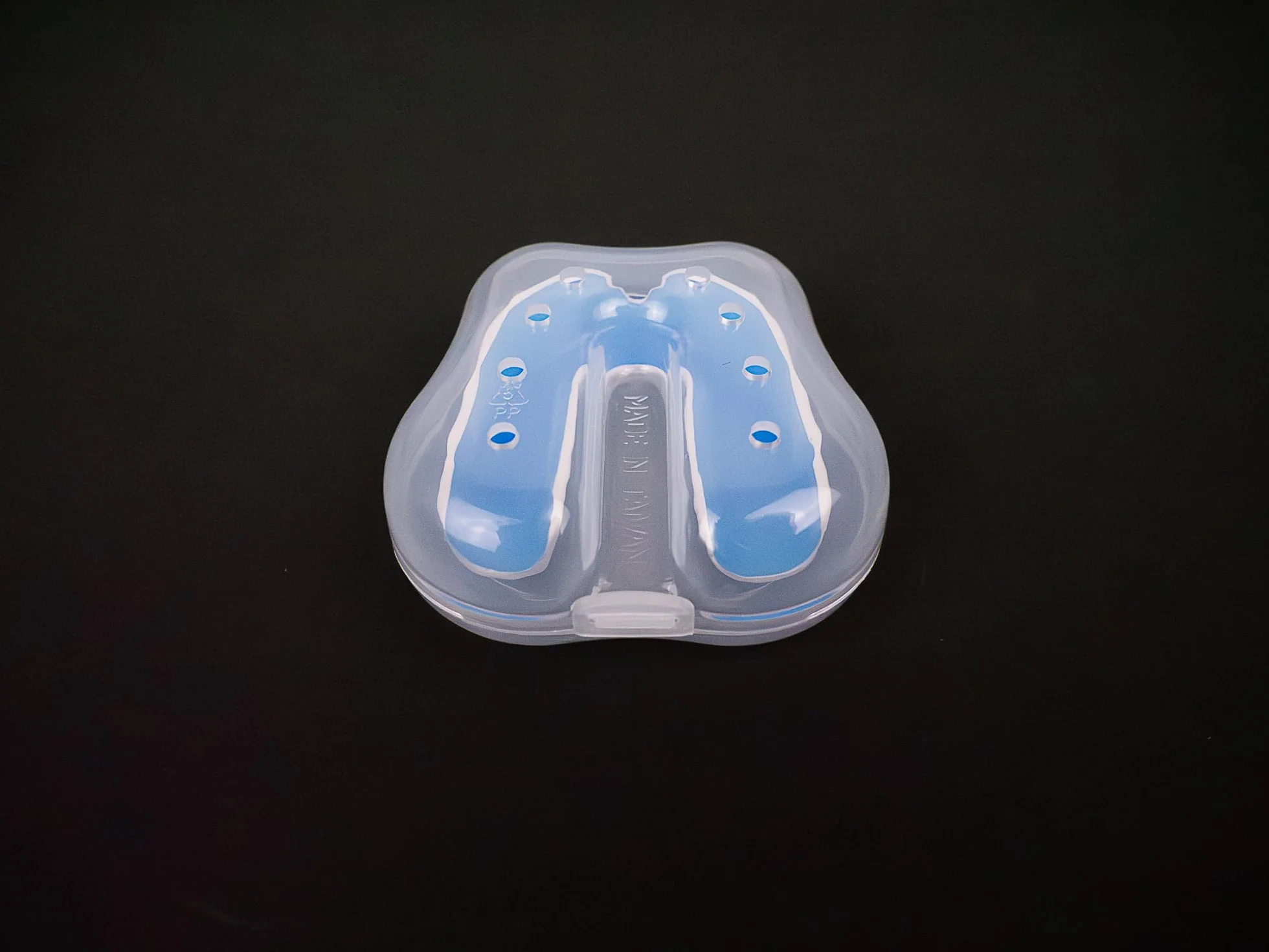 Protège-dents GEL Blanc/Bleu Senior METAL BOXE