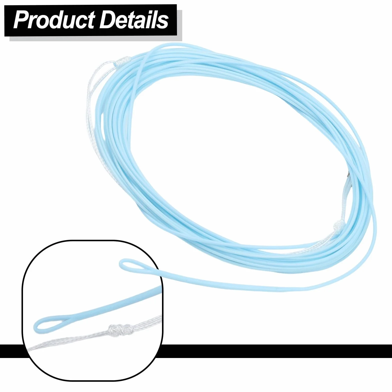 Tenkara Ligne de pêche à la mouche conique PVC 4 m 40 g boucles soudées eau salée