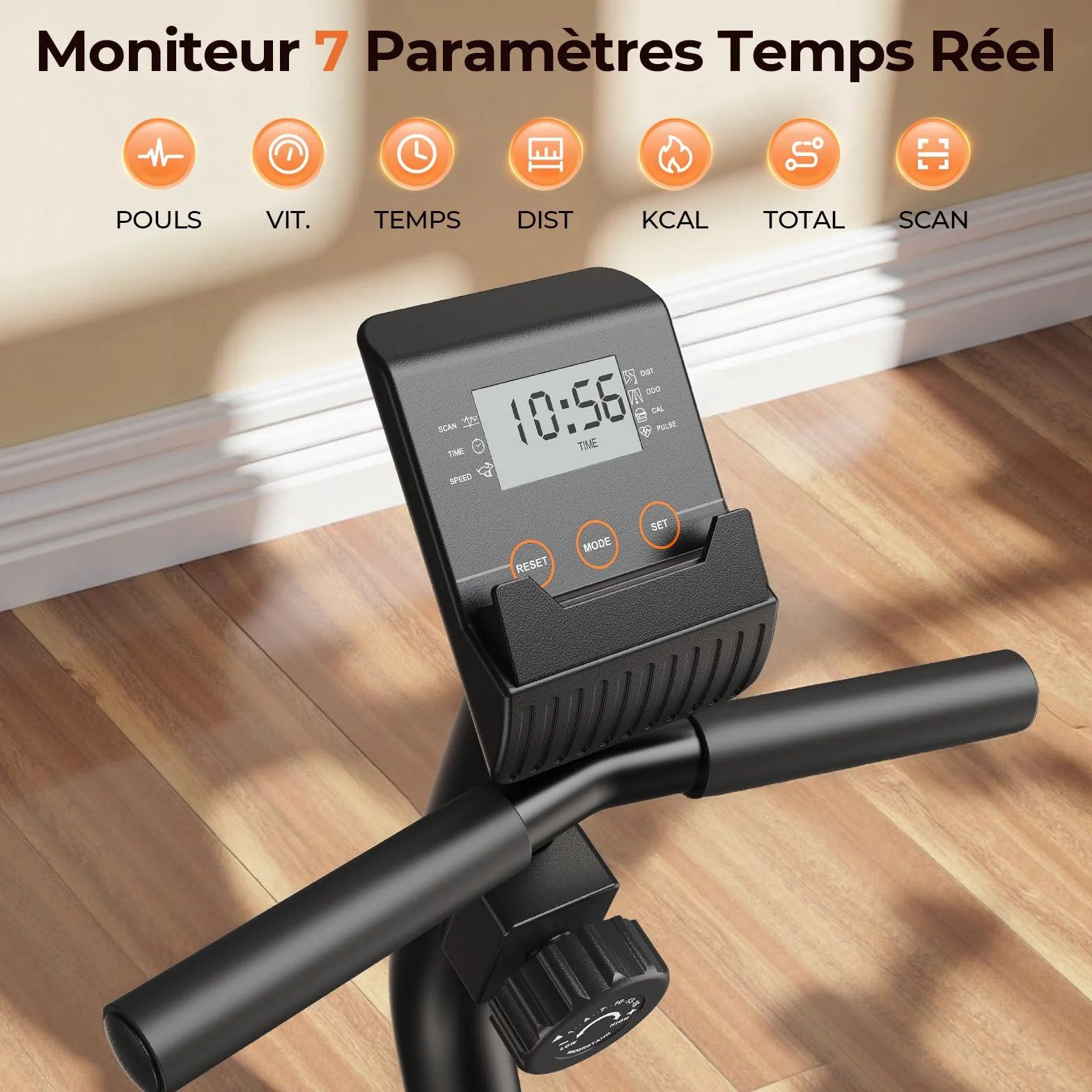 YOSUDA Vélo d'Appartement Semi-Allongé 16 Niveaux Résistance Magnétique Silencieux Capacité 160kg
