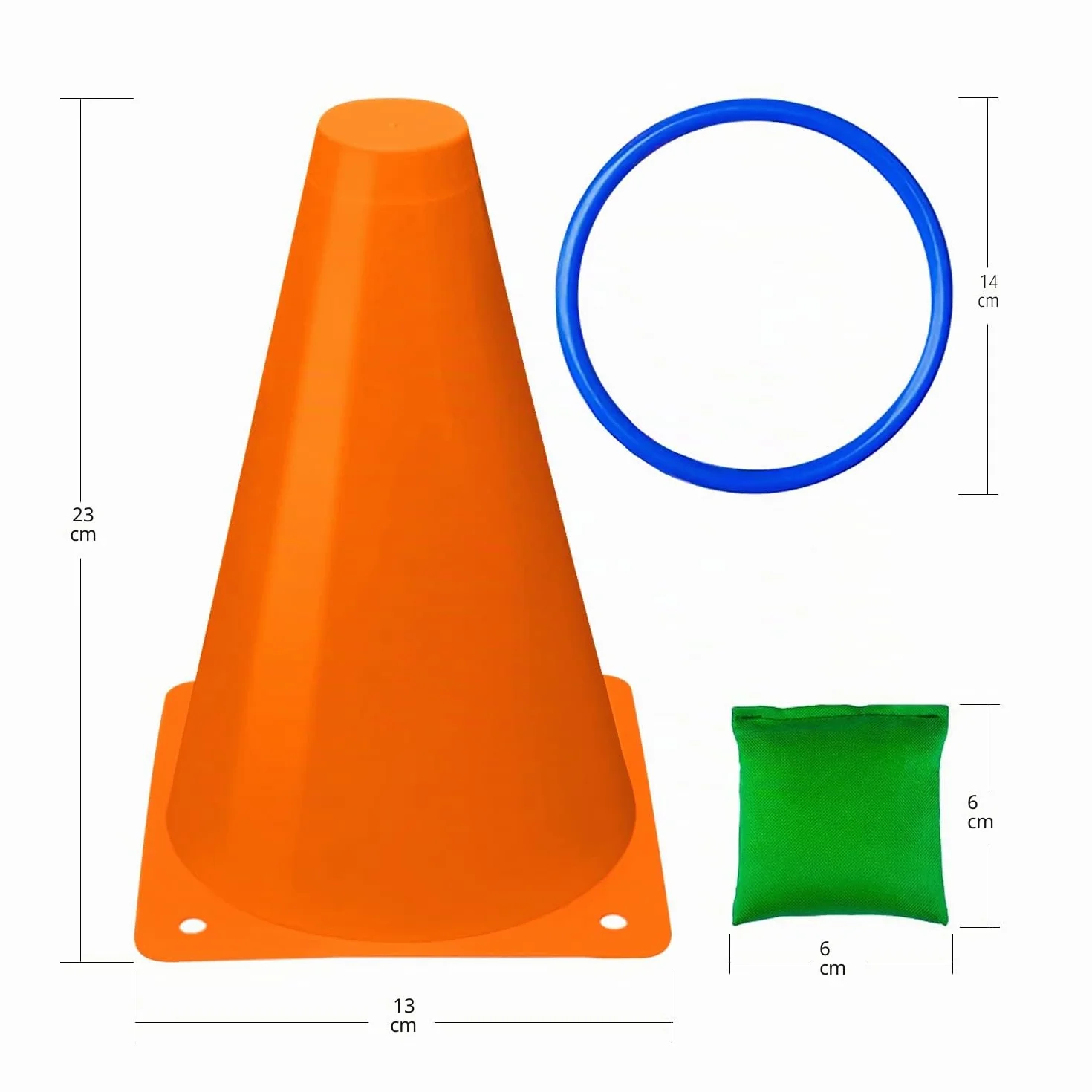 Ensemble de Jeux de Carnaval 3 en 1, Cônes en Plastique Souple, Sacs de Haricots, Jeux de Lancer d'Anneaux, Jeux de Plein Air pour Enfants