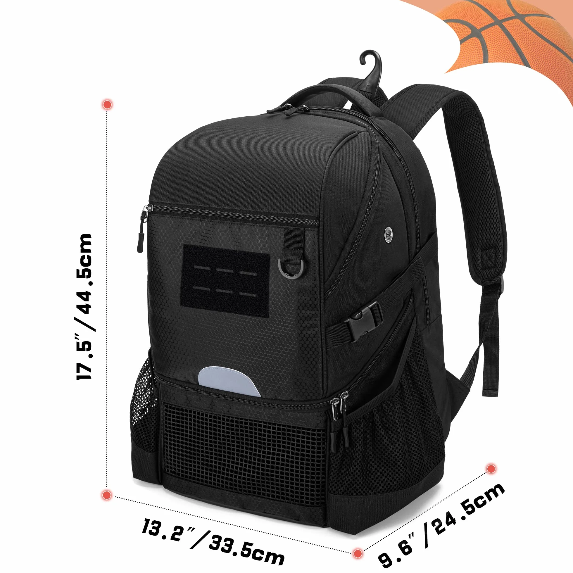 DSLEAF Sac à Dos de Basket-Ball pour Homme avec Compartiment pour Ballon et Chaussures