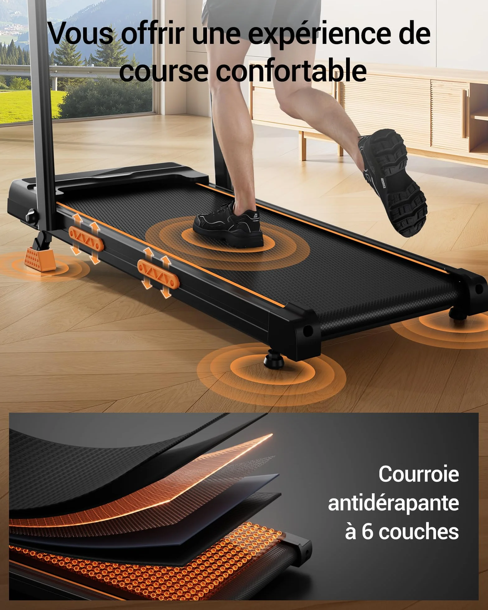 LONTEK Tapis de Course Pliable Inclinable 3.0 HP 10km/h 159KG
