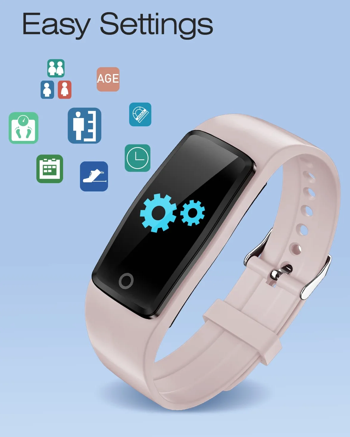 Podometre Non Connecté IP68 Trackers d'Activité sans Bluetooth Compteur de Pas Calories Distance