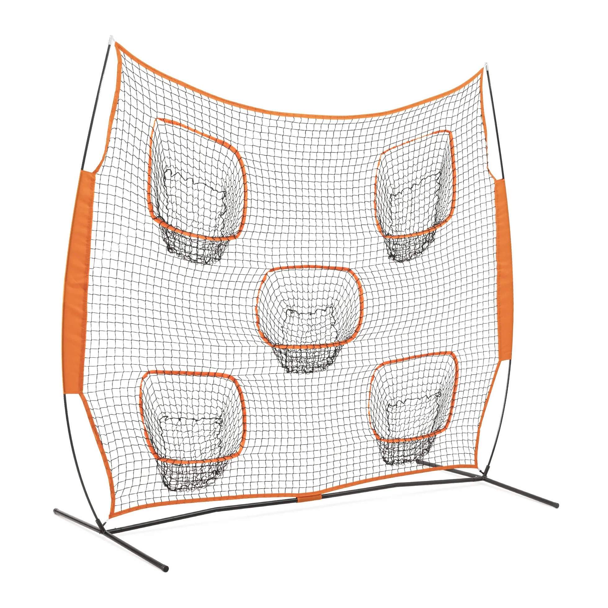 Navaris Filet d'entrainement Pliable 2,4x2,4m - Cage Foot Football Américain Handball avec Sac de Transport