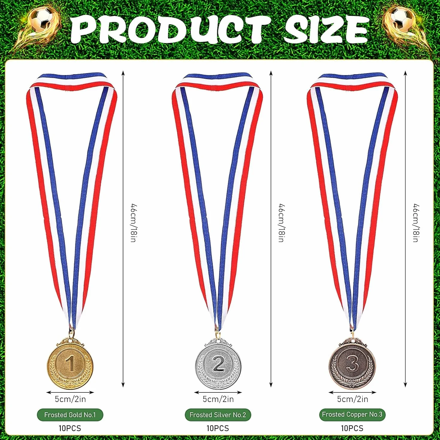 MALLOOM 30 Médailles Or Argent Bronze – Médailles Vainqueur Compétitions Fêtes Style Olympique