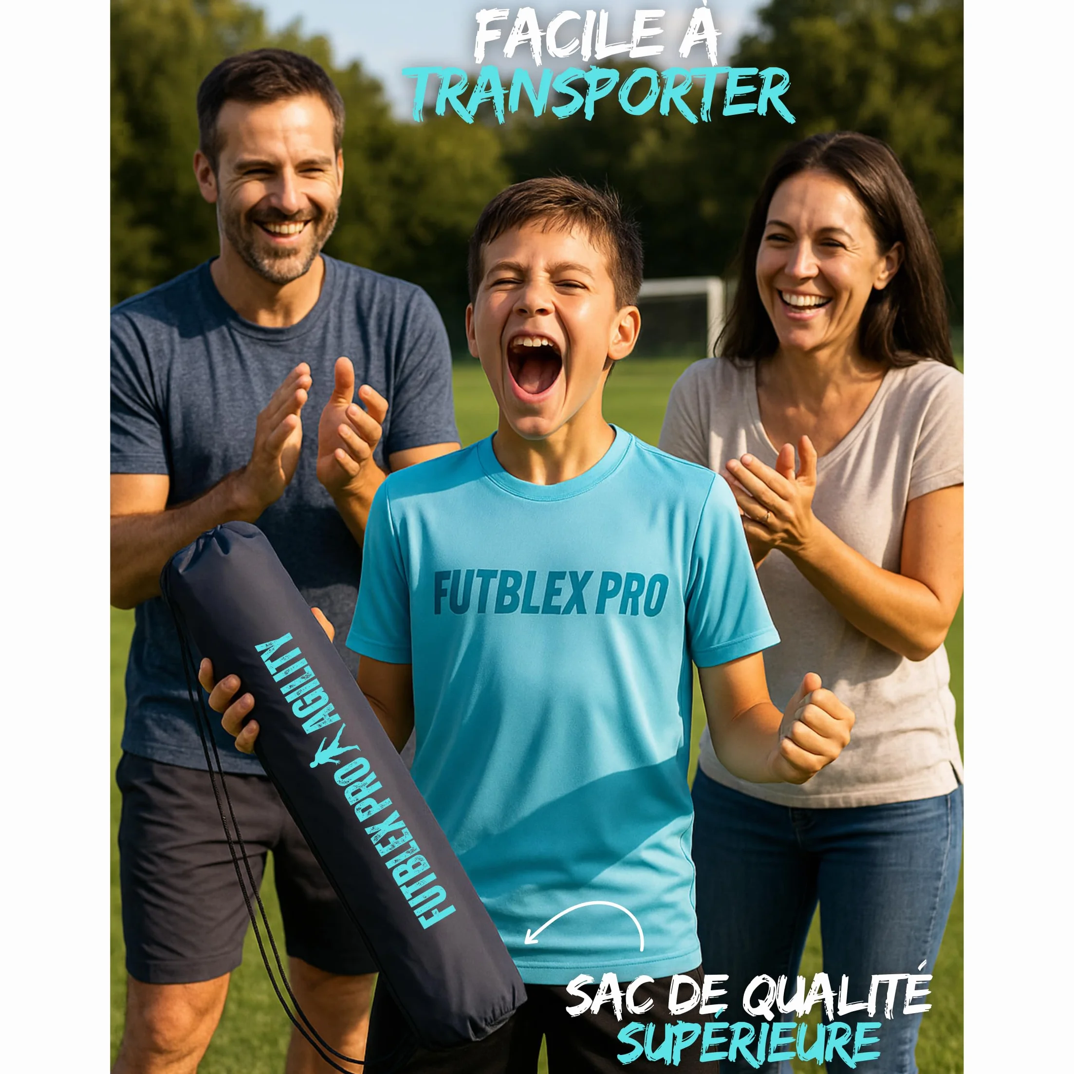 Tapis Entrainement Foot avec Chaussettes Antidérapantes et Sac de Transport