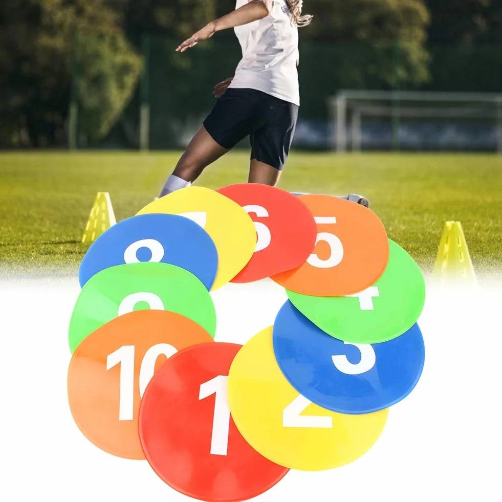 Disques Marqueurs Ronds, 10PCS Disque D'entraînement De Football, Disques Plats antidérapants