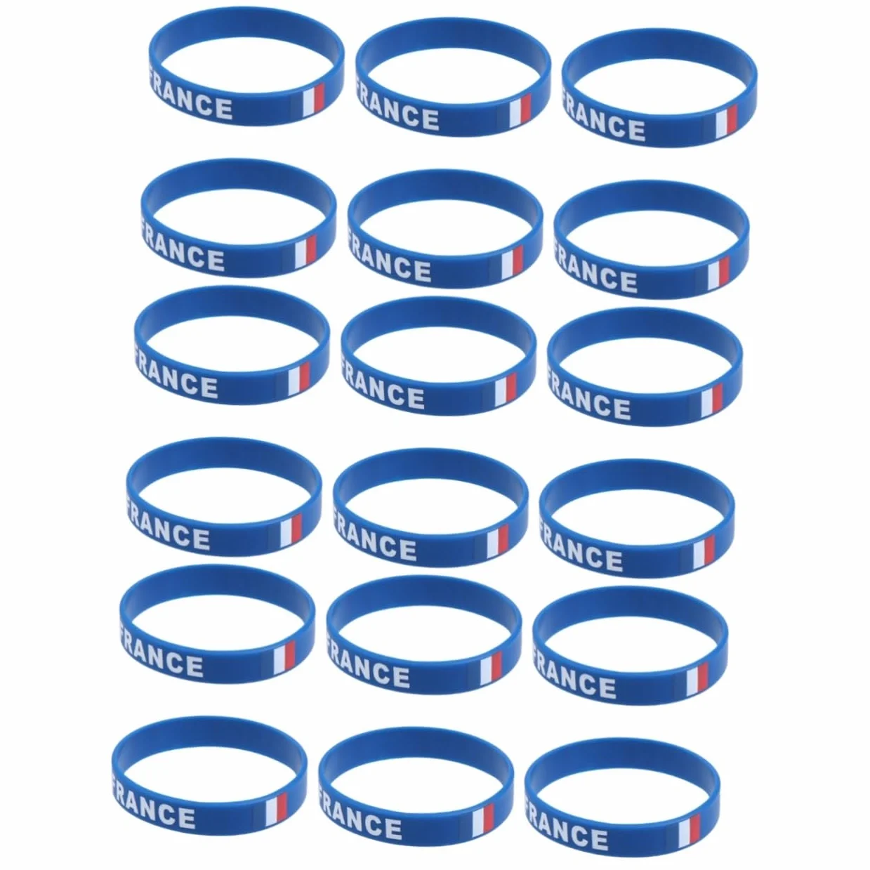 STOBOK Bracelet Silicone Souple Drapeau France Taille Unique Accessoire Football Supporter