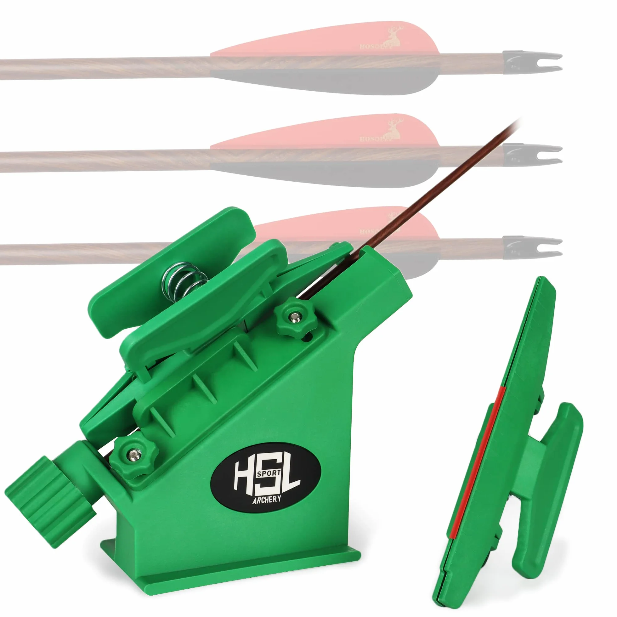 Archery Fletching Jig avec pinces hélicoïdales droites, outil d'autocollant pour flèches arc et arbalète