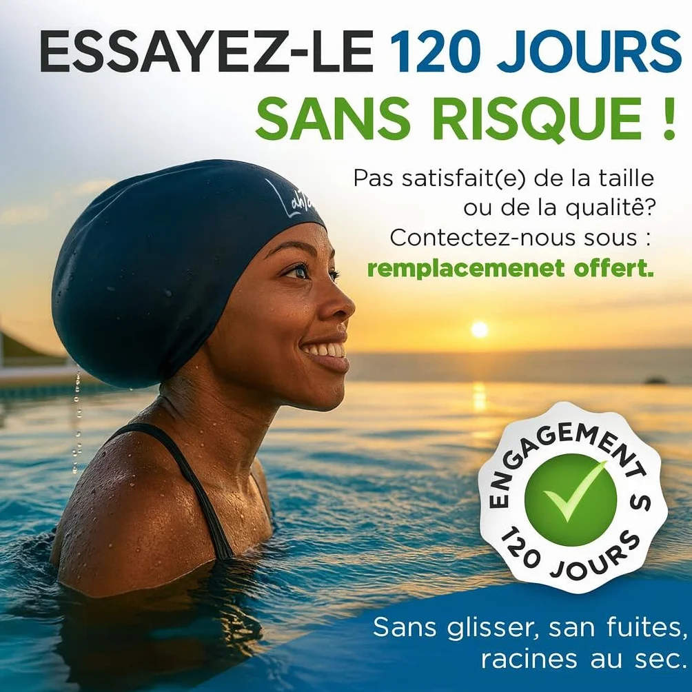 Bonnet de Bain Silicone Imperméable Extra-Large pour Cheveux Longs, Natation Femmes Hommes Dreadlocks