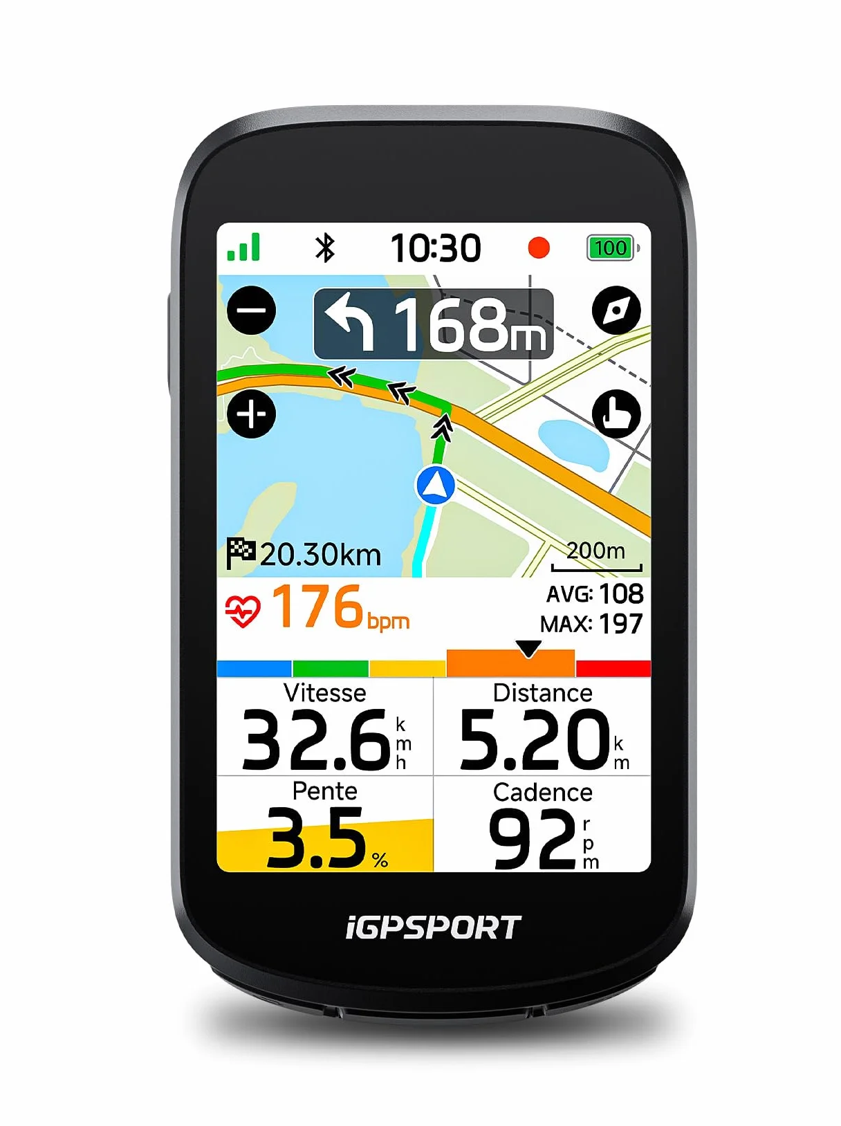iGPSPORT BSC500 Compteur Velo sans Fil, 3,3" Écran Tactile Navigation Vocale Sonnette Électronique, 32 Go GPS