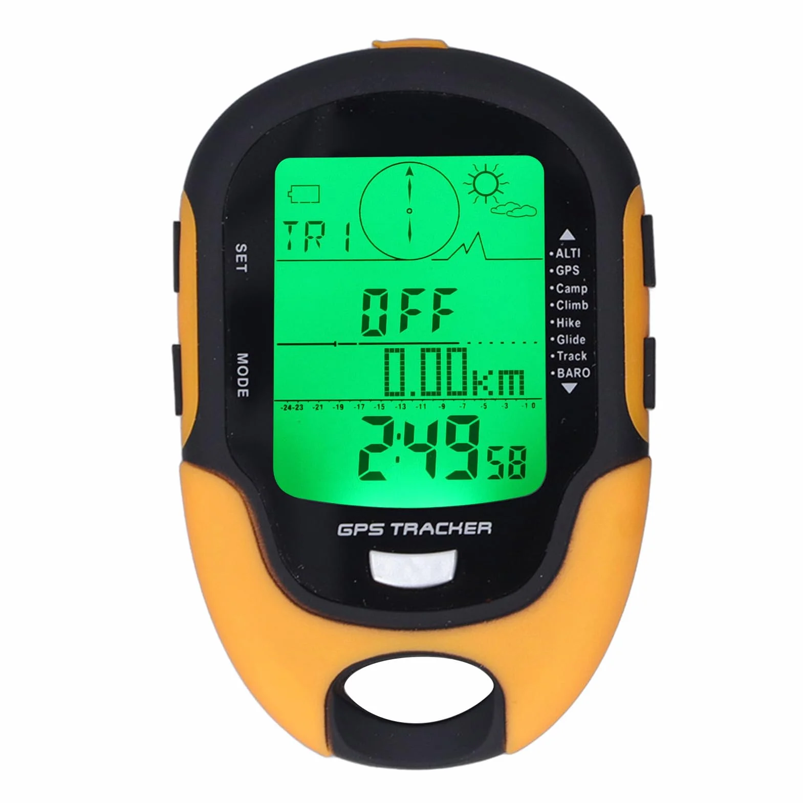 Baromètre GPS Altimètre Boussole Multifonctionnel Étanche IPX4 Thermomètre Météo Testeur de Pression Barométrique LED
