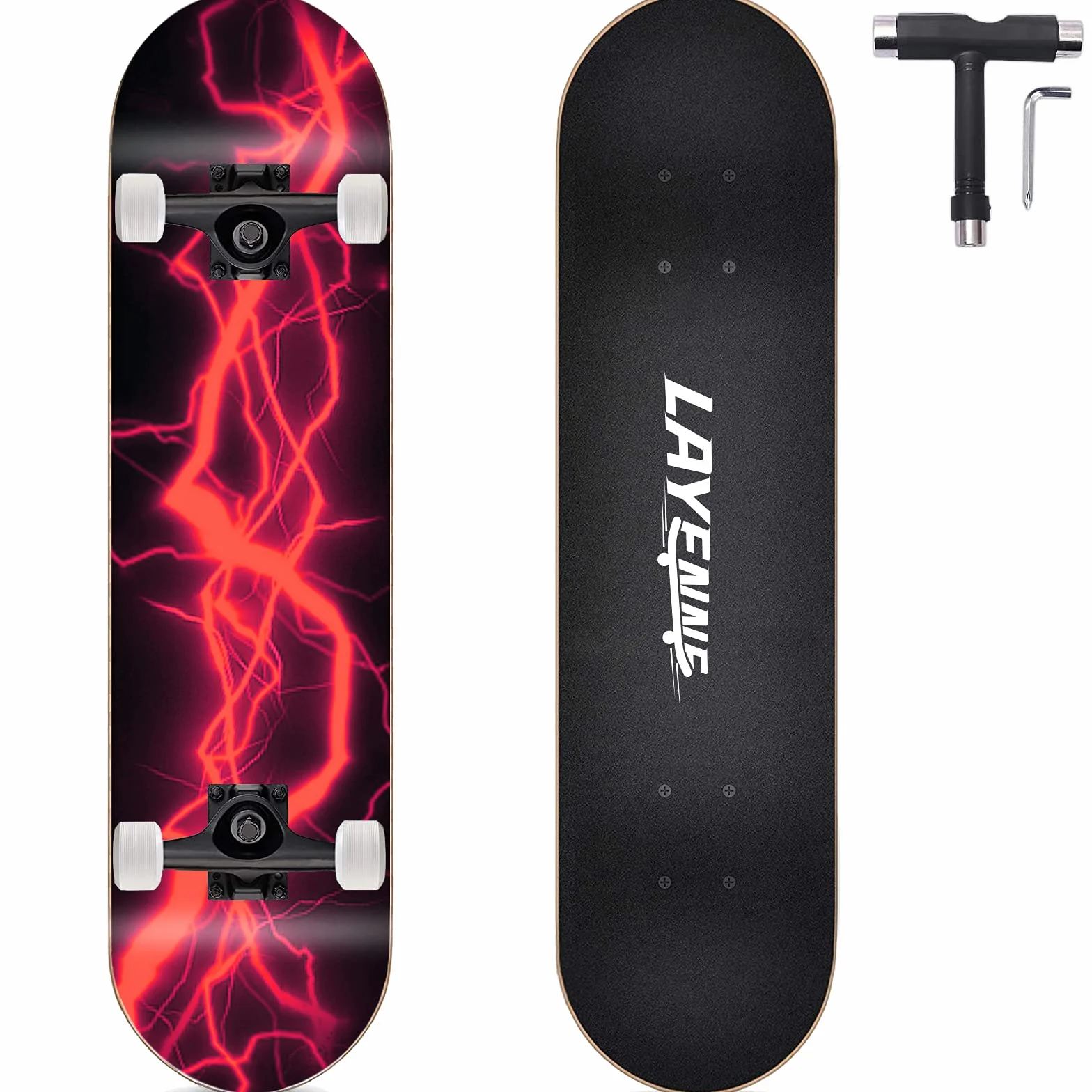 Skateboard Complet Planche Érable 9 Couches Roulement ABEC-11 Adultes Enfants Débutants Professionnels