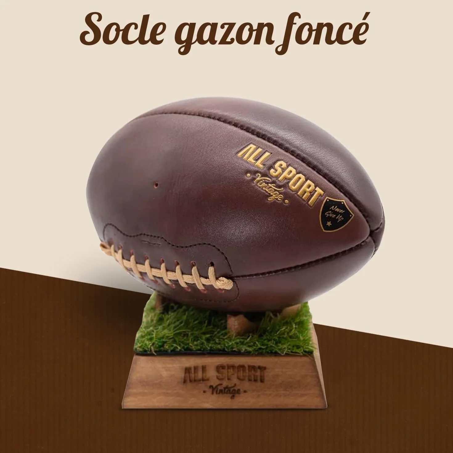 Ballon Football Américain Cuir Vachette Cousu Main Marque Française