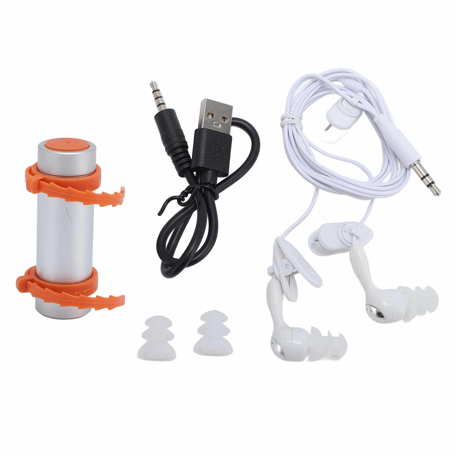 Lecteur MP3 Étanche IPX8 8 Go Baladeur sous-Marin avec Écouteurs Étanches Coque Aluminium