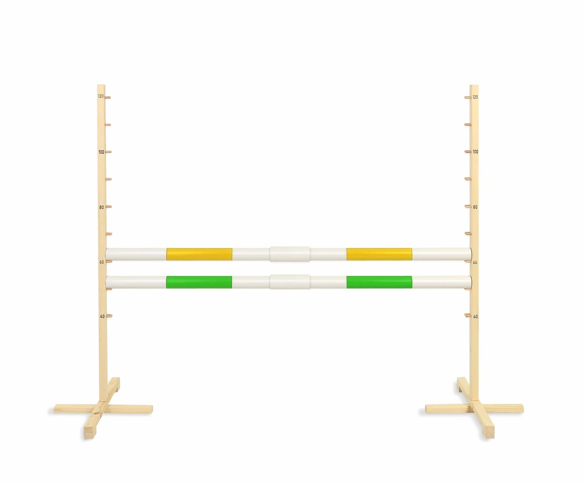 Obstacle de Saut pour Hobby Horse 160cm avec Deux Faisceaux 50 mm Jaune